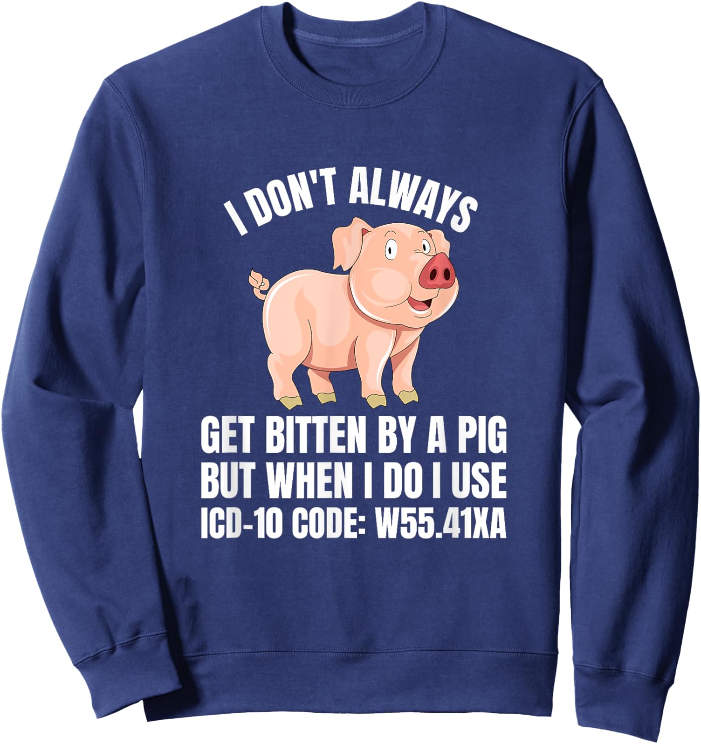 ICD-10 Code W55.41XA Humor Medical Coding Medics Coder Sweatshirt - Sweatshirt | Navy