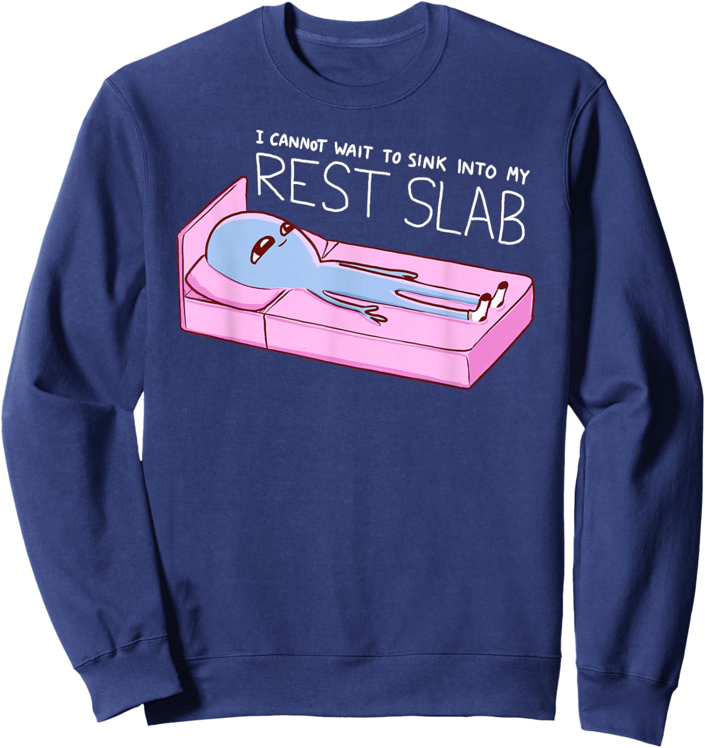 Threadless Nathan W. Pyle Strange Planet Rest Slab Graphic Sweatshirt - Sweatshirt | Navy