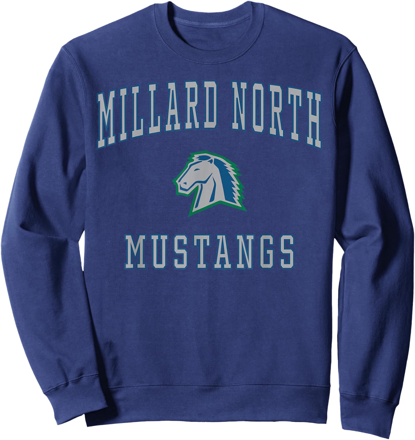 Millard North High School Mustangs Sweatshirt - Sweatshirt | Navy