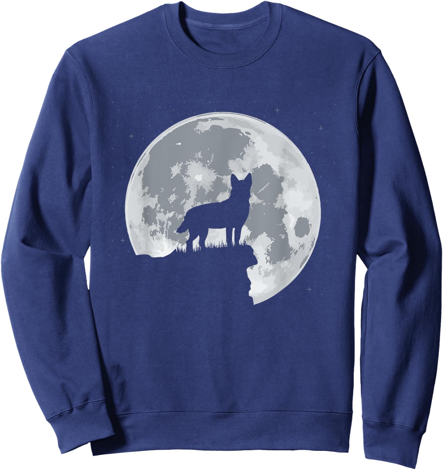 Unique Cool Australian Cattle Dog Red Blue Heeler Moon Gift Women Girls Kids Sweatshirt - Sweatshirt | Navy