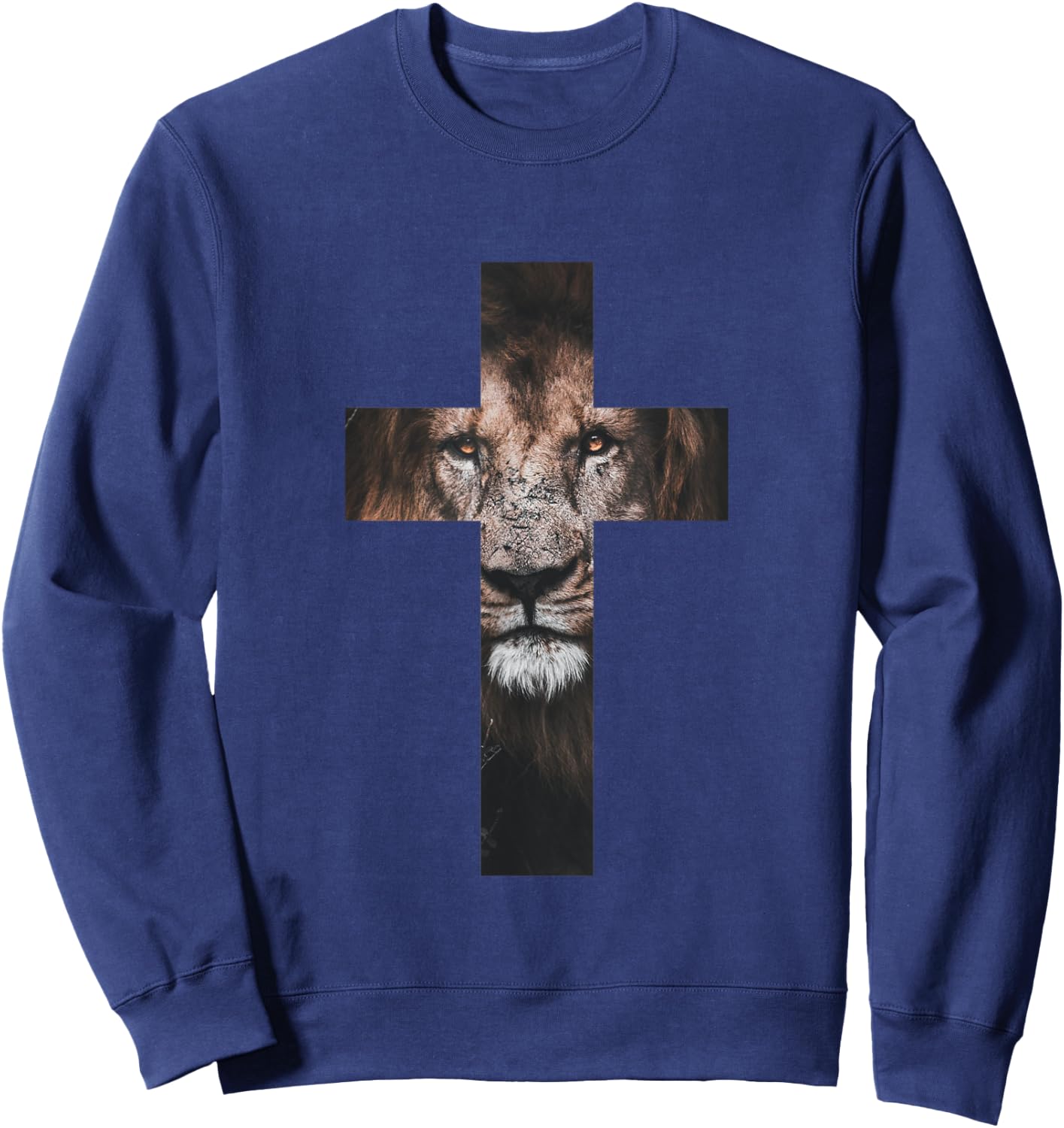 Lion Cross King Lord Jesus Bible Judah Sweatshirt - Sweatshirt | Navy