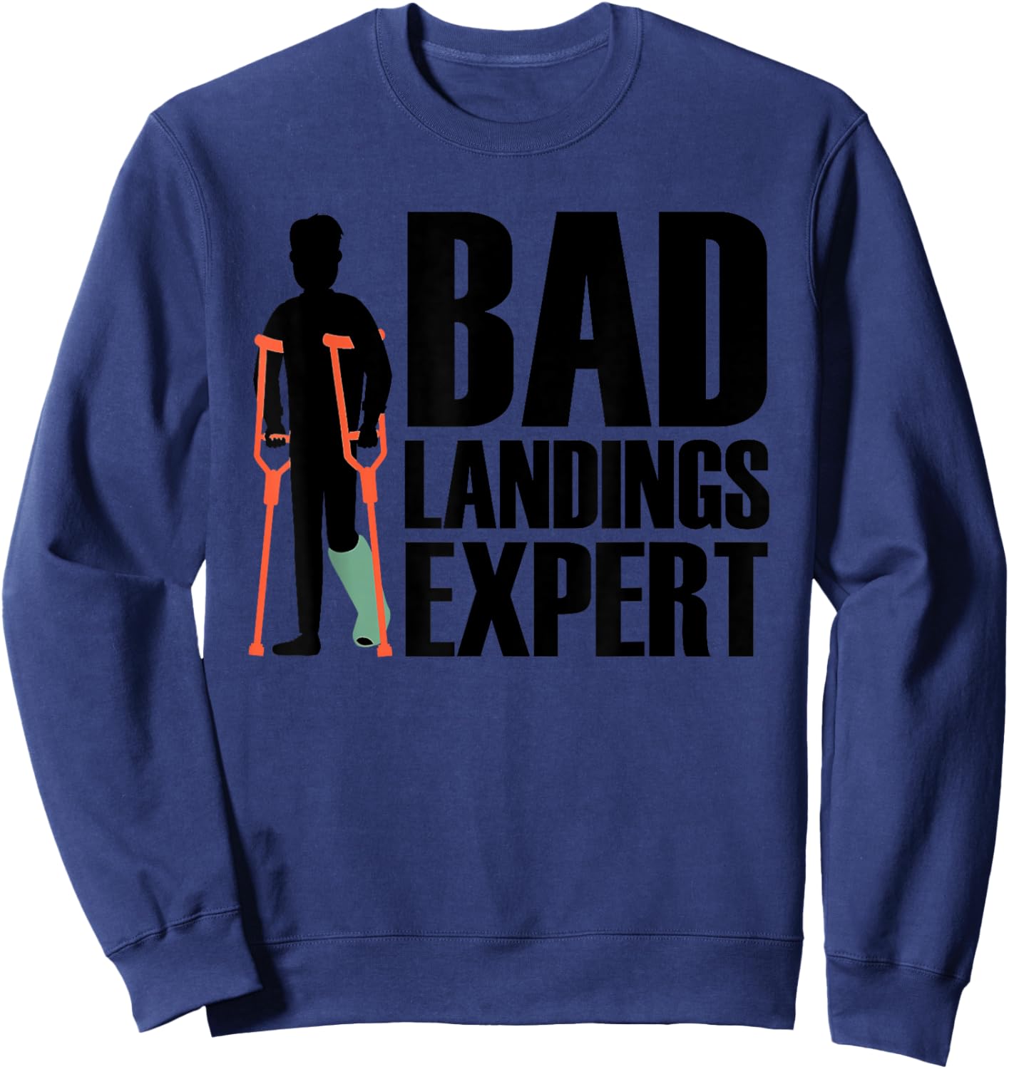 Cool Broken Leg Art Women Foot Ankle Knee Broken Leg Sweatshirt - Sweatshirt | Navy