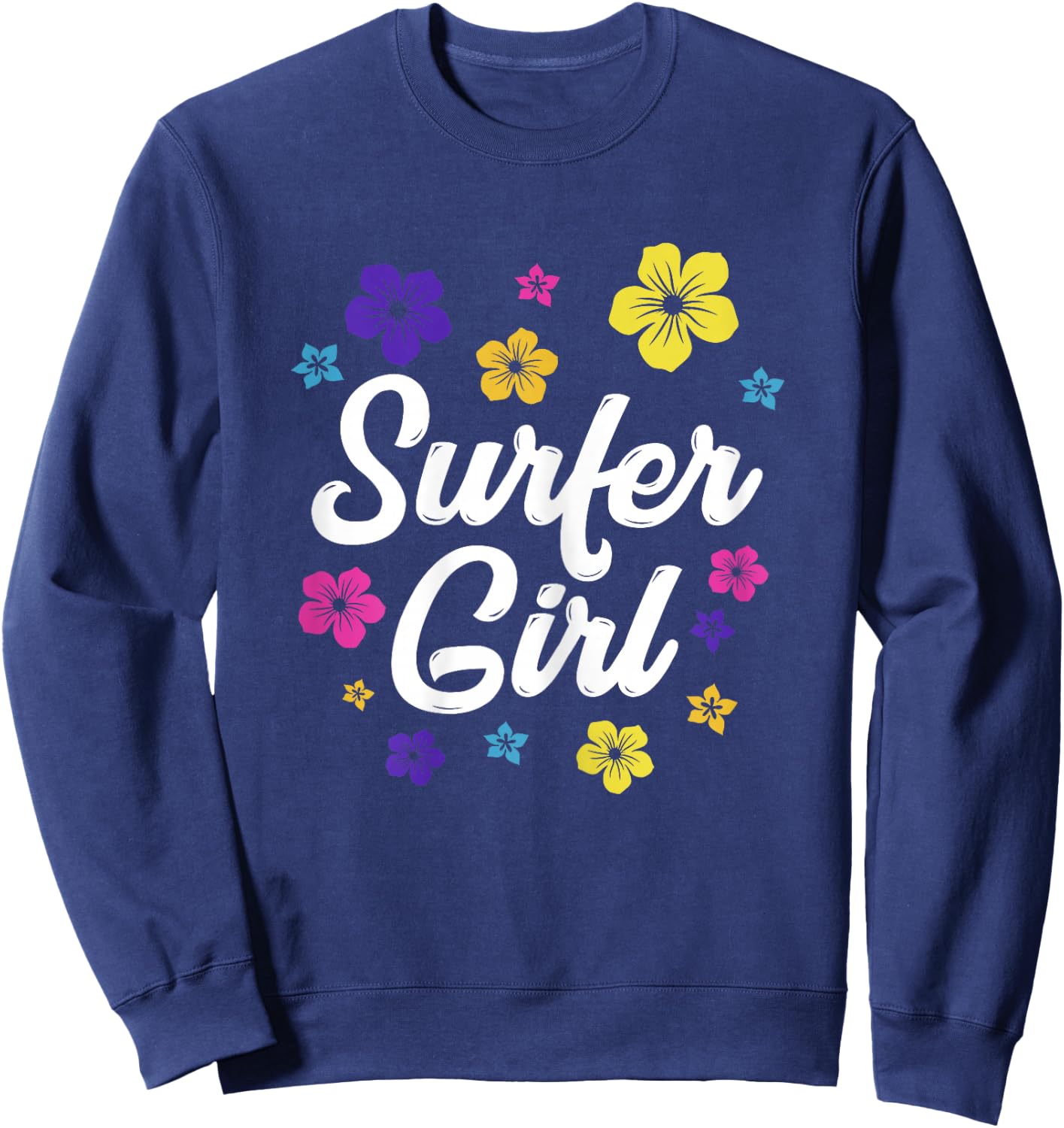 Surfer Girl Surf Retro Vintage Surf Gift Women Surfing Sweatshirt - Sweatshirt | Navy