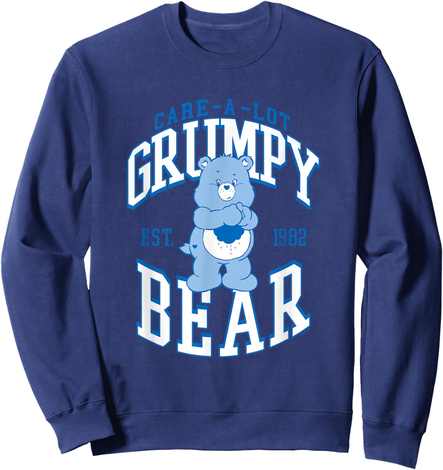Care Bears Grumpy Bear 1982 Collegiate Letters Cartoon Sweatshirt - Sweatshirt | Navy