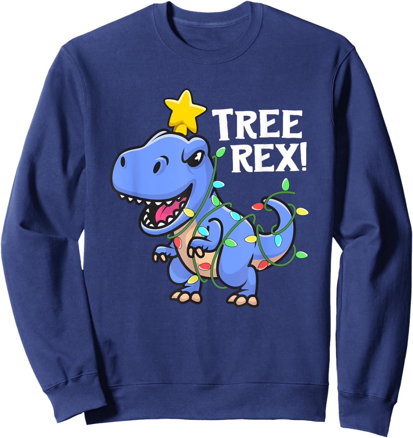 Tree Rex Shirt Christmas For Boys Men Dinosaur TRex Sweatshirt - Sweatshirt | Navy