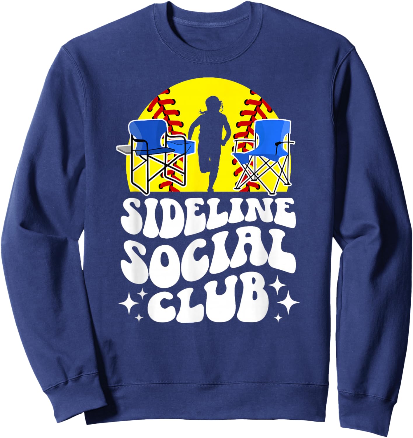 Sideline Social Club Softball Mom Of A Softball Player Mama Sweatshirt - Sweatshirt | Navy