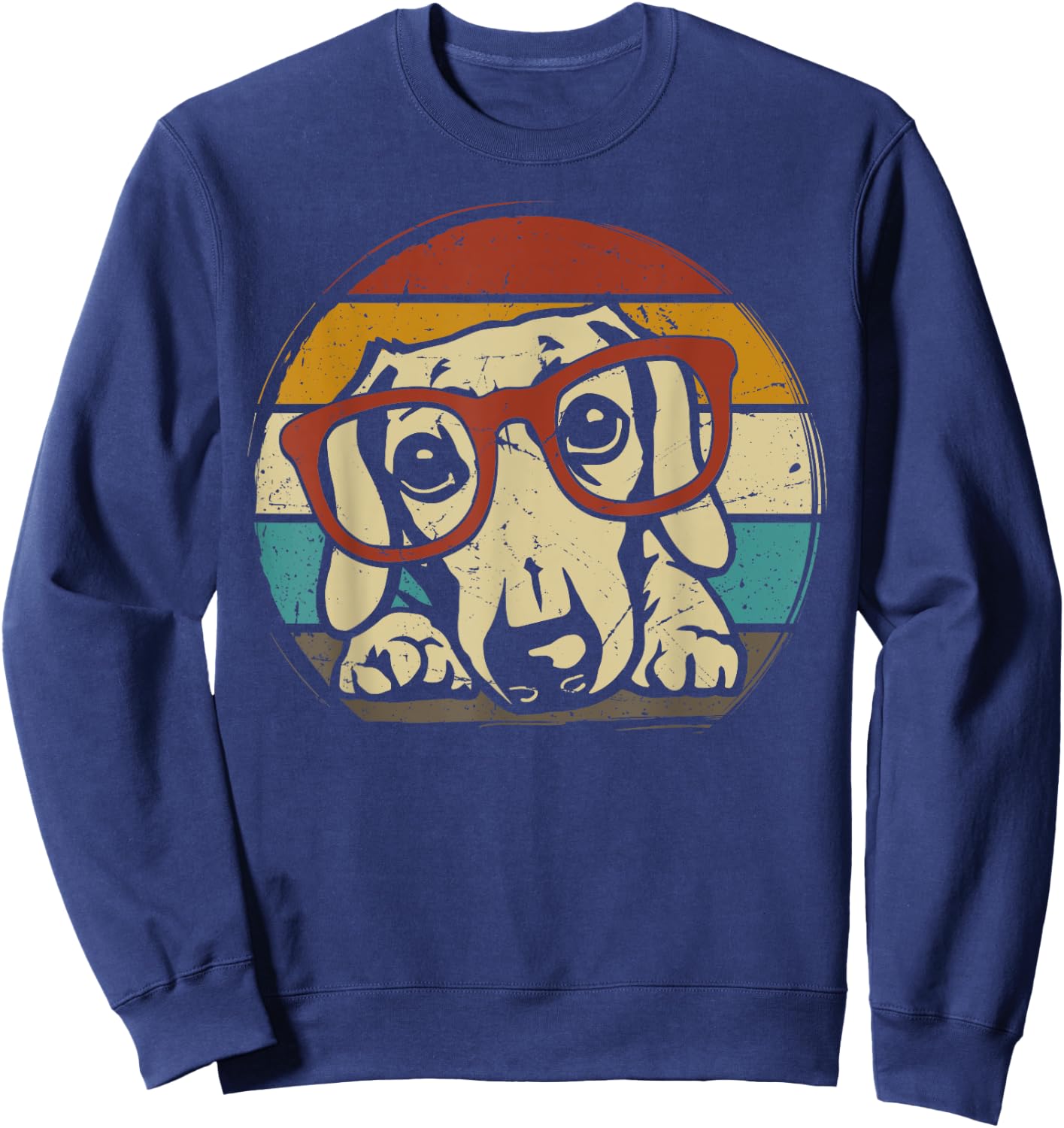 Dachshund Vintage puppy sunglasses Retro Gifts Dog Lover Sweatshirt - Sweatshirt | Navy