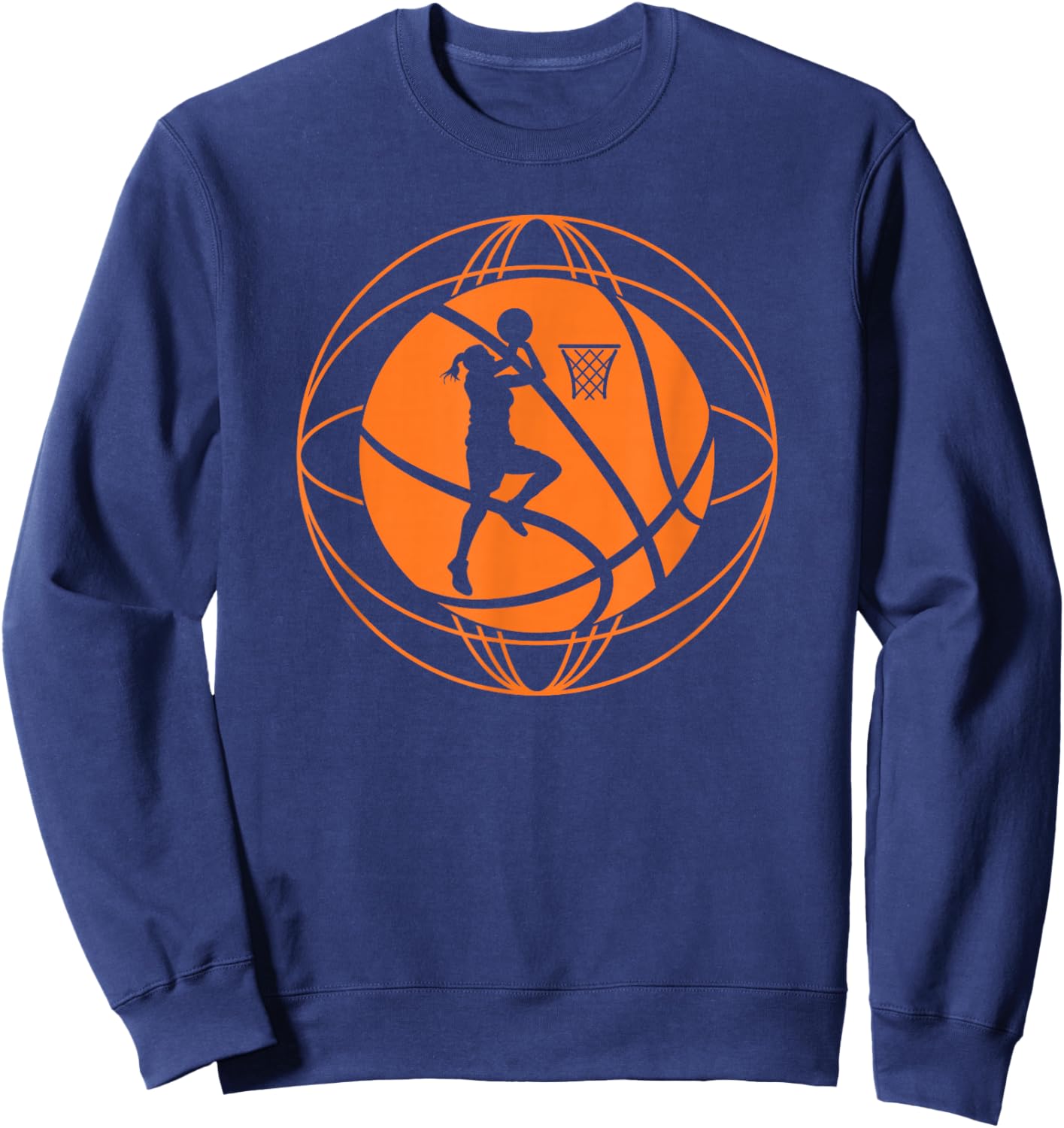 Basketball Player Women Girls Basketball Lover Sweatshirt - Sweatshirt | Navy