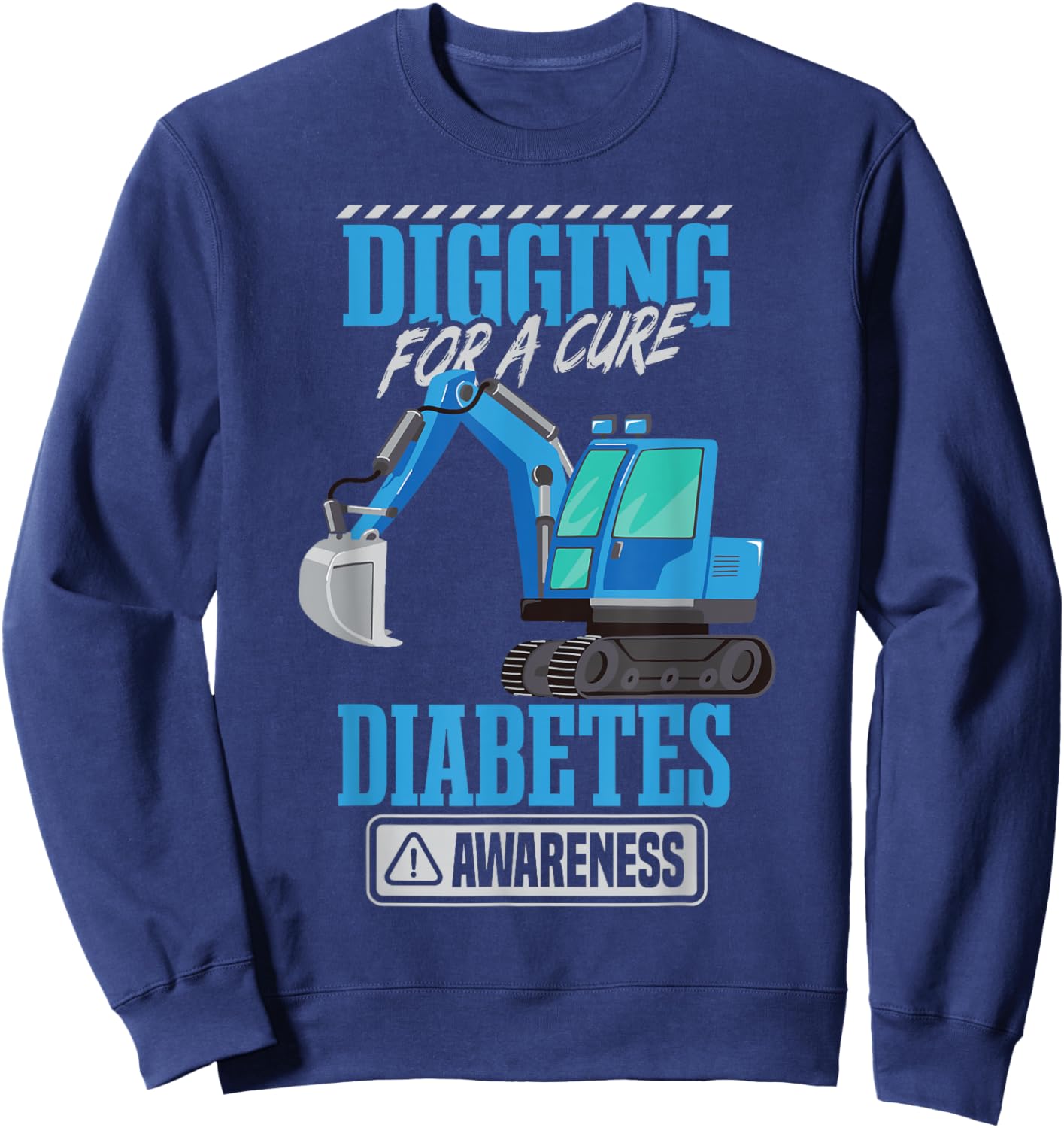 Boy Diabetes Excavator Type 1 Diabetes Sweatshirt - Sweatshirt | Navy