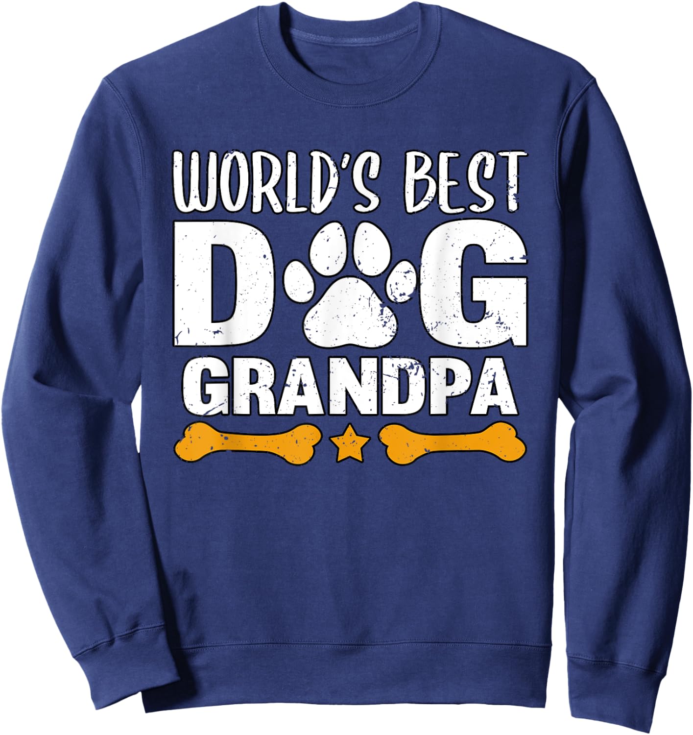 World's Best Dog Grandpa Puppy Grandfather Paw Fur Parent Sweatshirt - Sweatshirt | Navy
