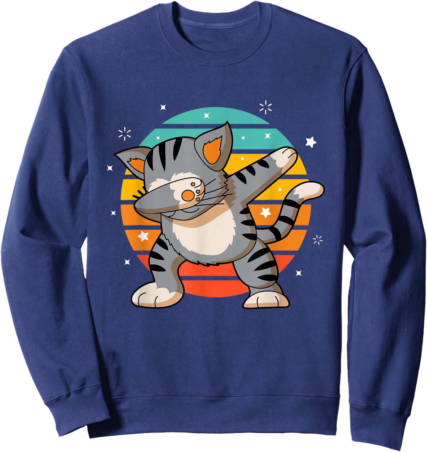 Dabbing Cat - Funny Dab Cat Lover Gift Sweatshirt - Sweatshirt | Navy