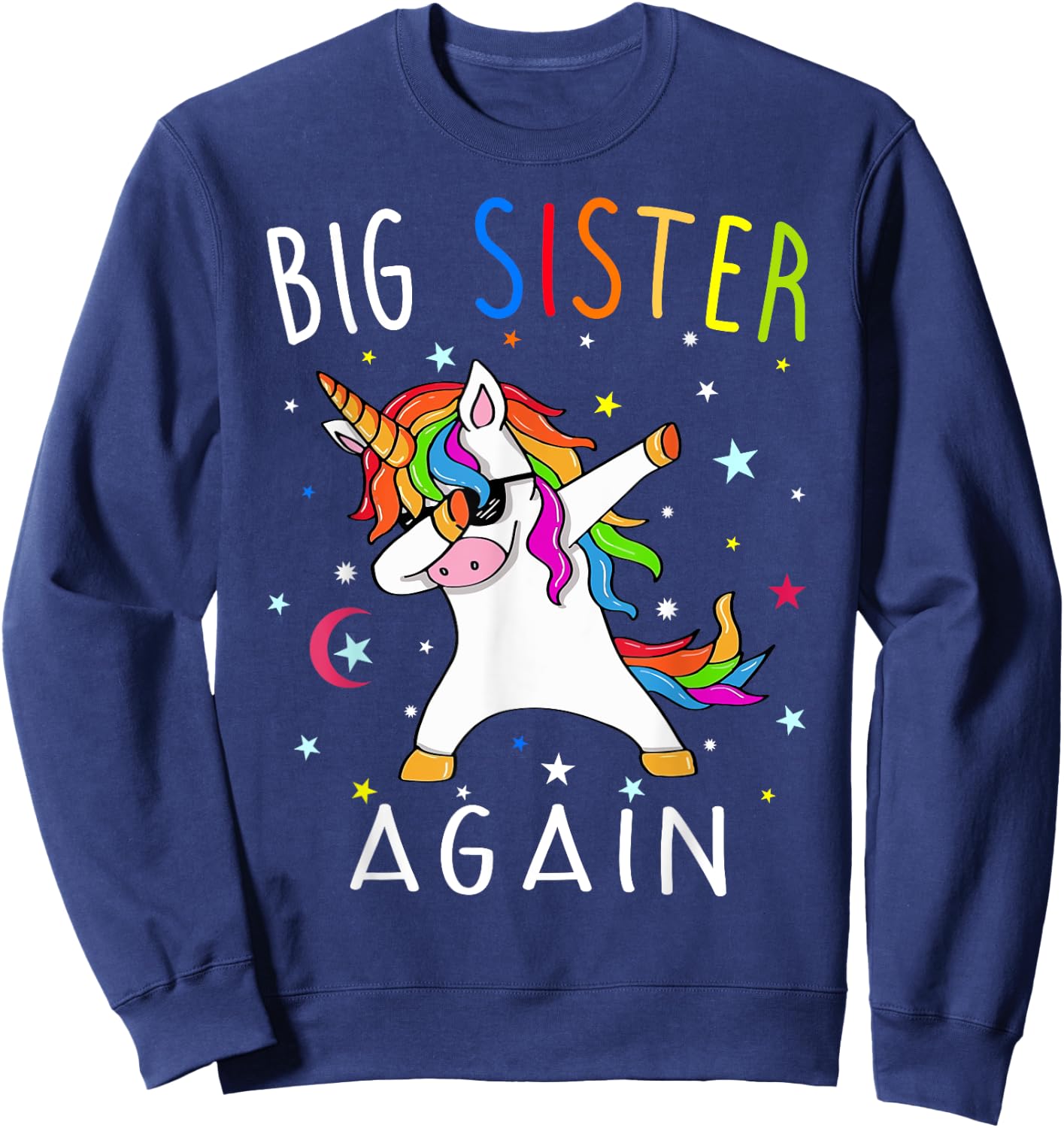 Big Sister Again - Sibling older daughter shirt gift Sweatshirt - Sweatshirt | Navy