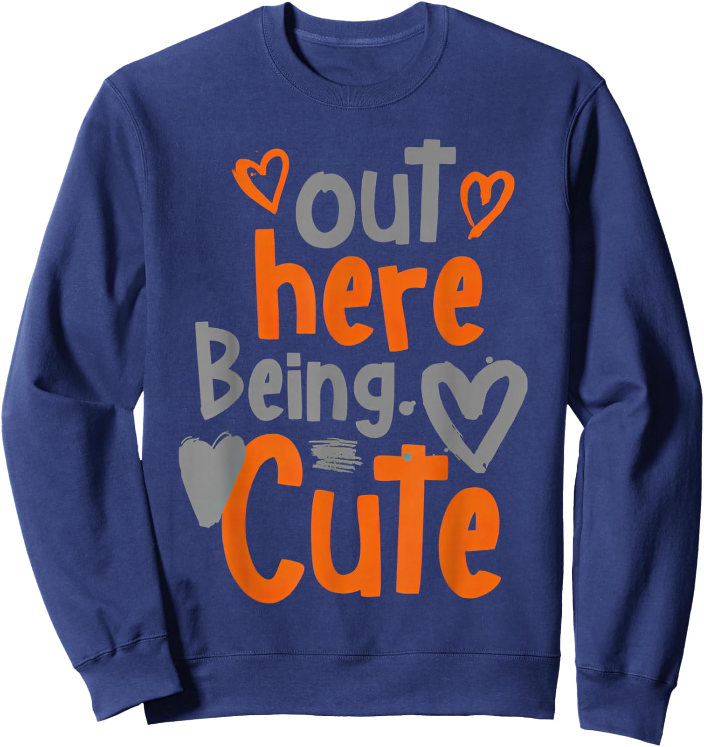 Olive Army Solar Orange Color Match Sweatshirt - Sweatshirt | Navy