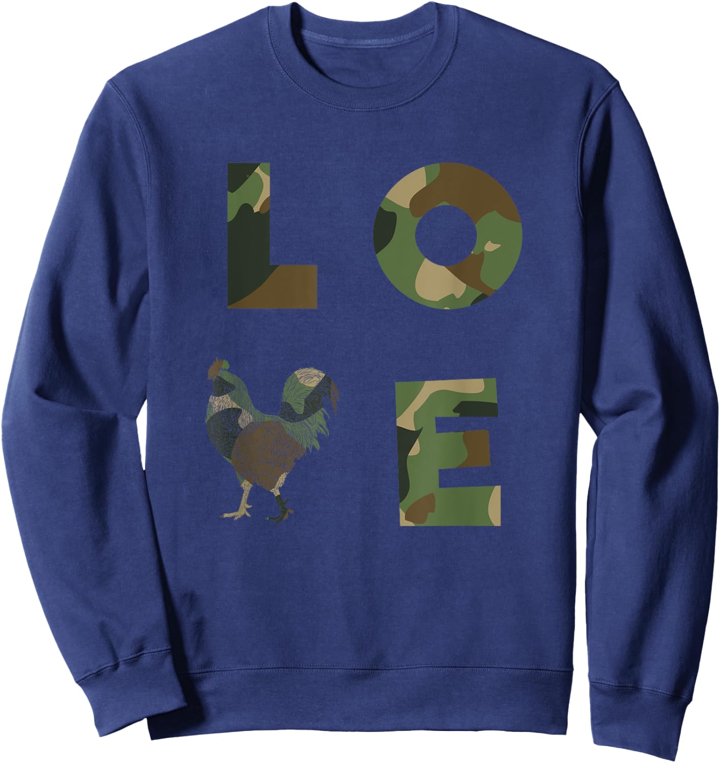 Chicken Whisperer - Women Men Camo Camouflage Chicken Fan Sweatshirt - Sweatshirt | Navy