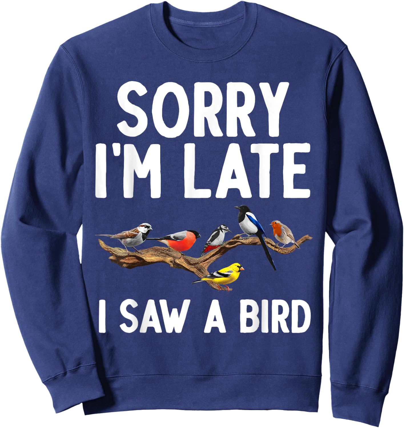 Cool Bird Watching Art Women Birder Nerd Birdwatcher Sweatshirt - Sweatshirt | Navy