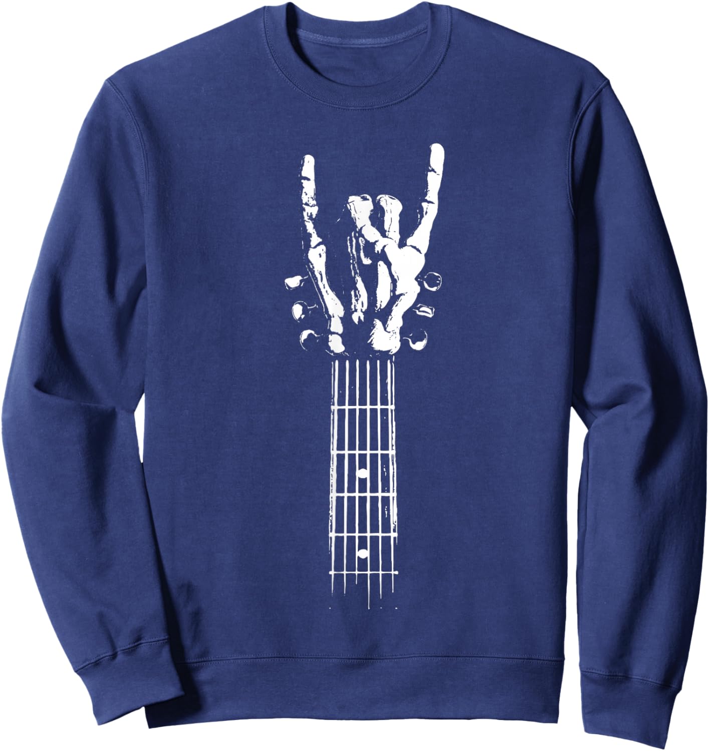 Rock and Roll Guitar Bone Skeleton sign Vintage ROCK Music Sweatshirt - Sweatshirt | Navy