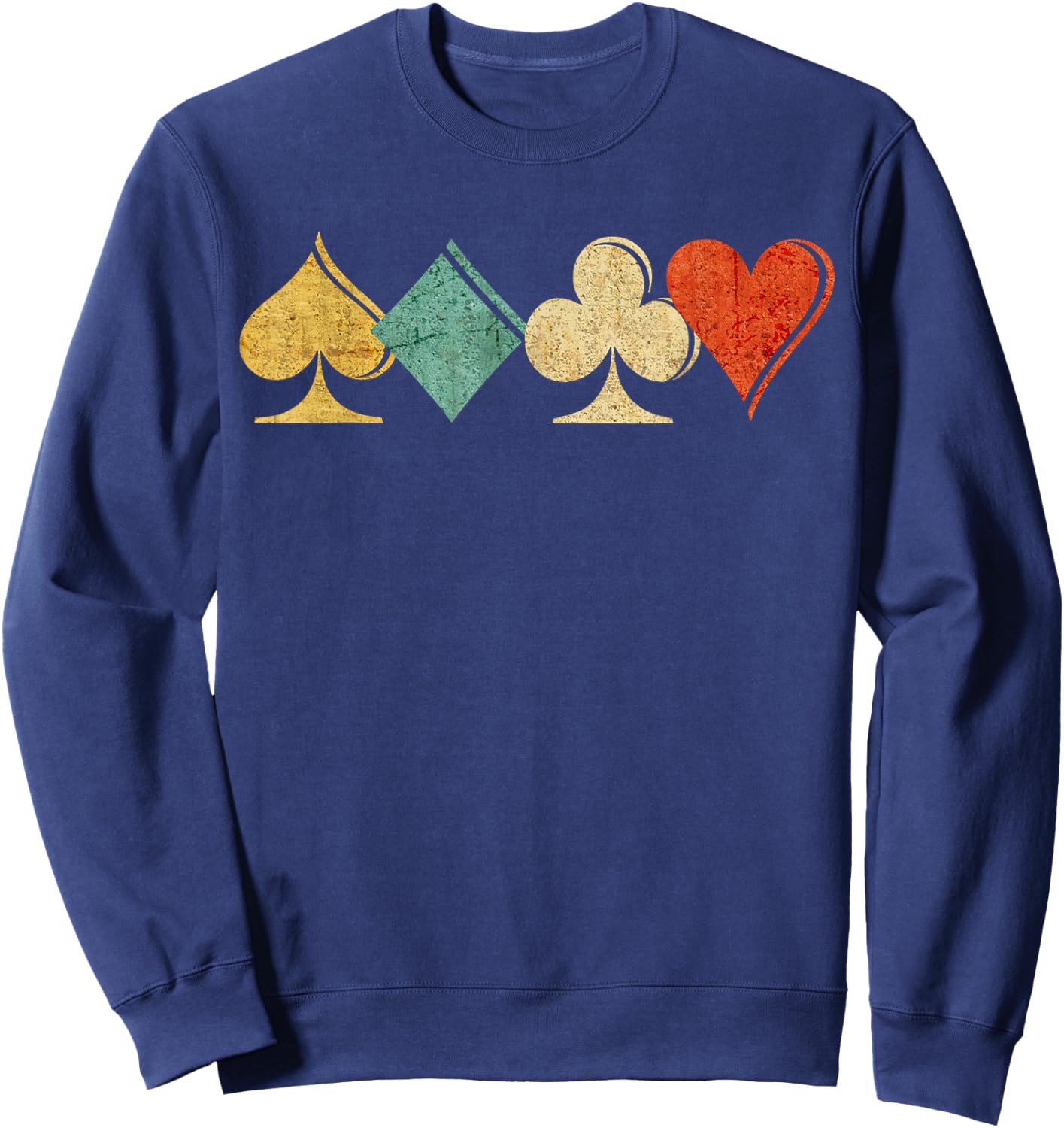 Playing Cards Spade, Heart, Diamond, Club,Casino Gift Sweatshirt - Sweatshirt | Navy
