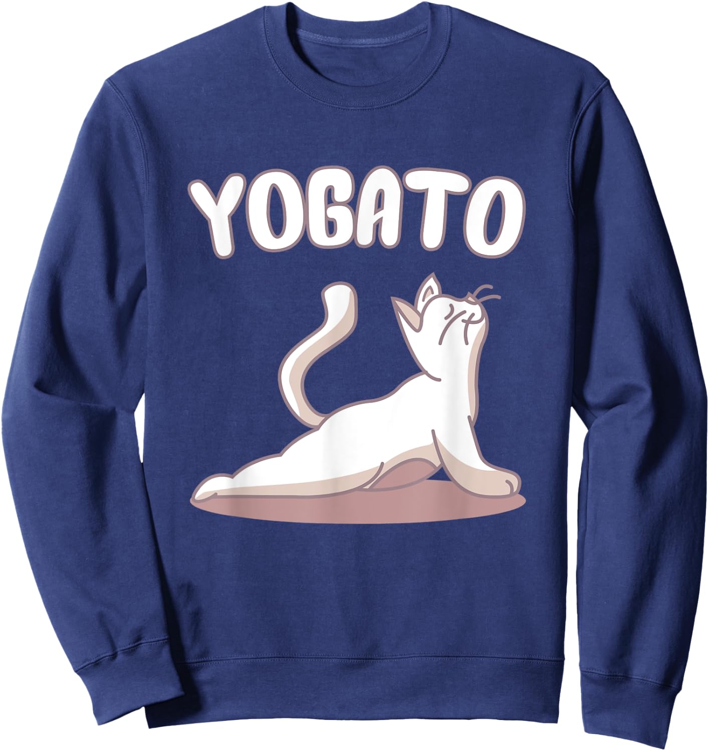 Funny Yoga Cat In Spanish Gato Yogato Doing Cobra Yoga Pose Women Kids Sweatshirt - Sweatshirt | Navy