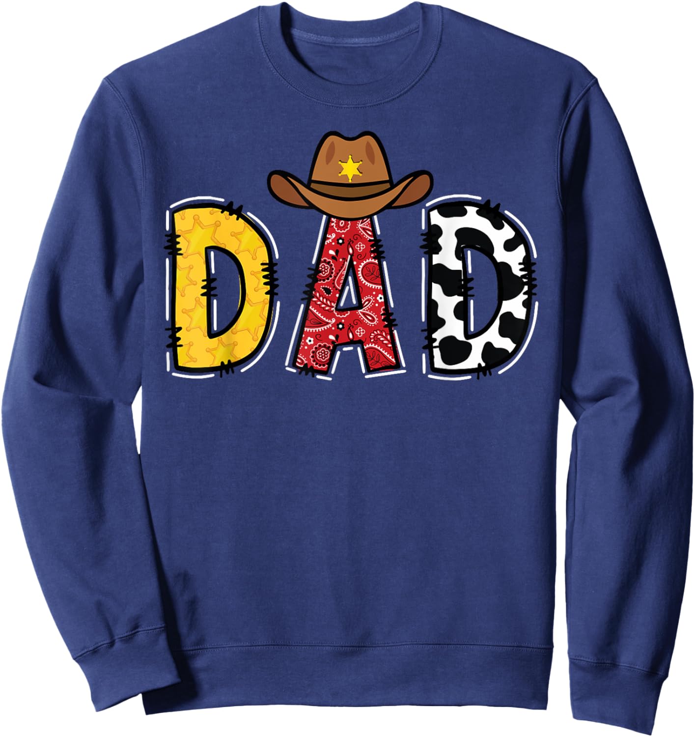 Cowboy Dad Western Rodeo Theme Kids Birthday Party Sweatshirt - Sweatshirt | Navy