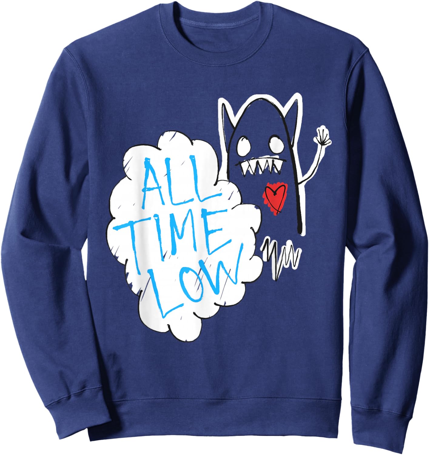 All Time Low Monster Heart Sweatshirt - Sweatshirt | Navy