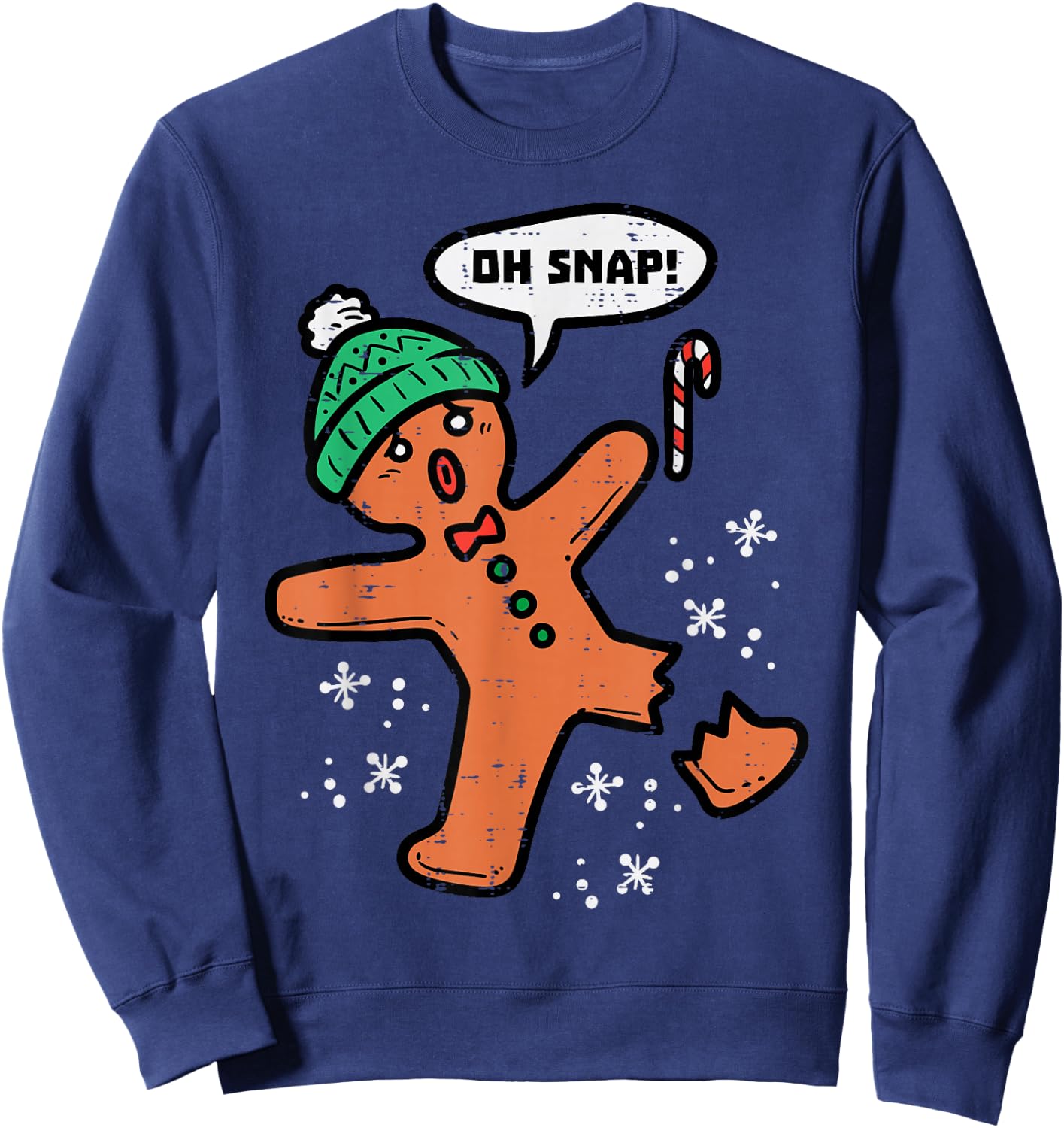Oh Snap Gingerbread Man Funny Christmas Xmas Men Women Kids Sweatshirt - Sweatshirt | Navy
