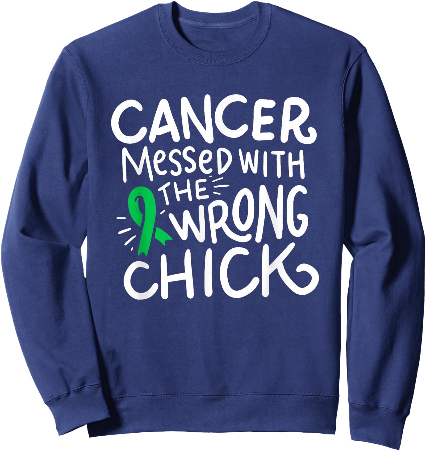 Gallbladder Cancer Survivor Bile Duct Chemo Green Ribbon Sweatshirt - Sweatshirt | Navy