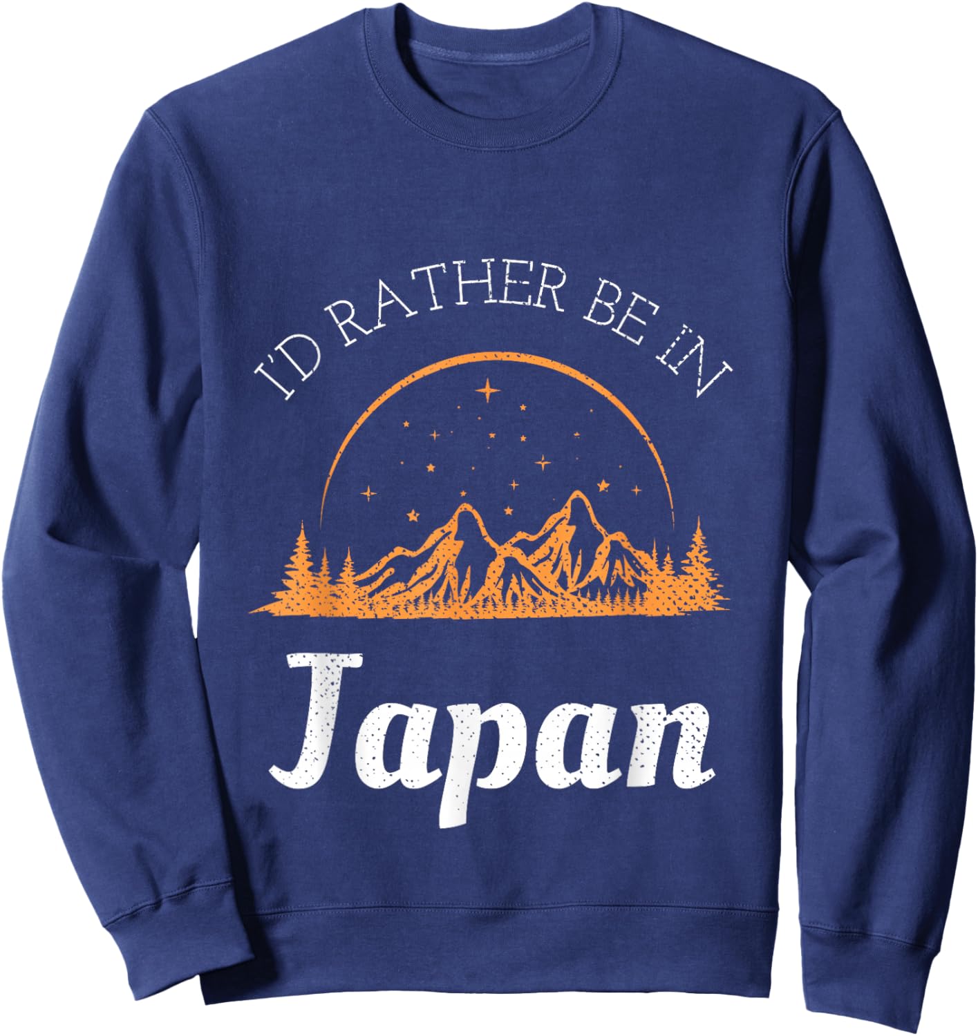 Retro & Vintage I'd Rather Be In Japan Black Vintage Casual -Adults Sweatshirt - Sweatshirt | Navy