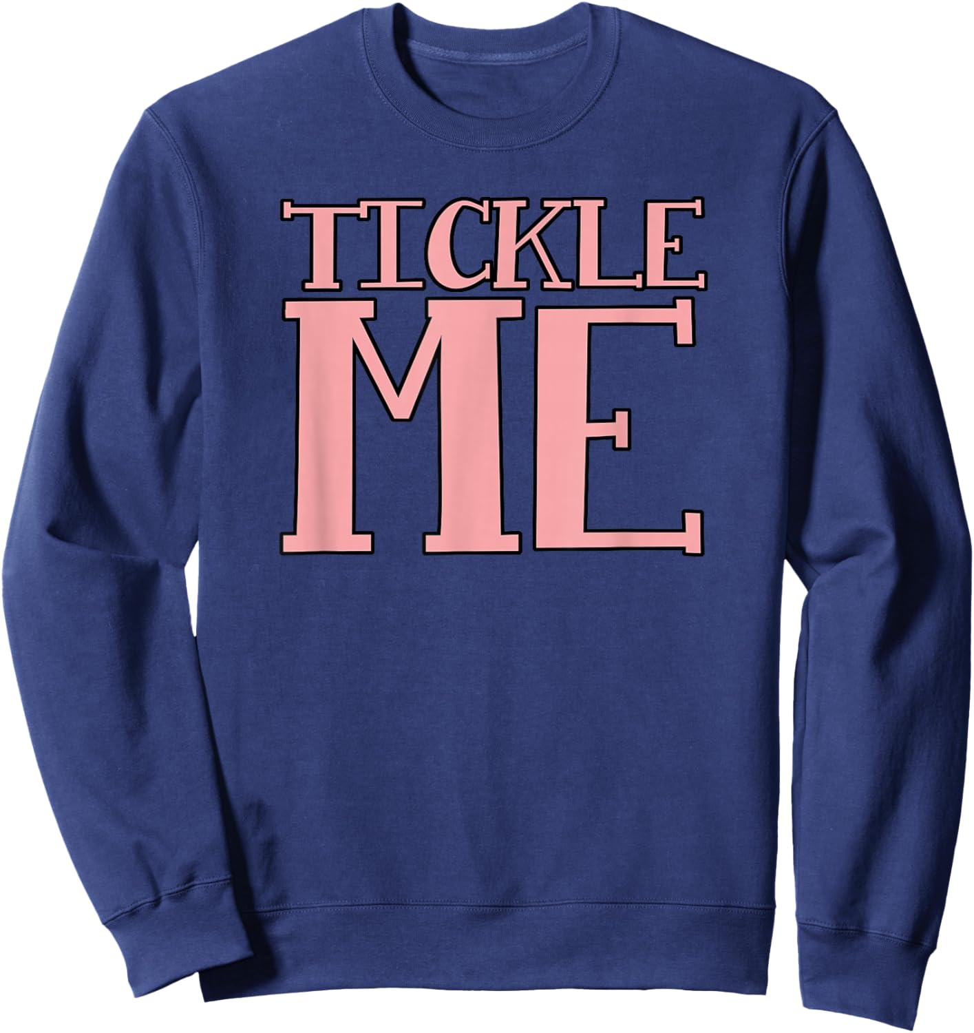 Ticklish Designs - Black - Small - - Short Sleeve - Letter Print - Family, Friends, Students Sweatshirt - Sweatshirt | Navy