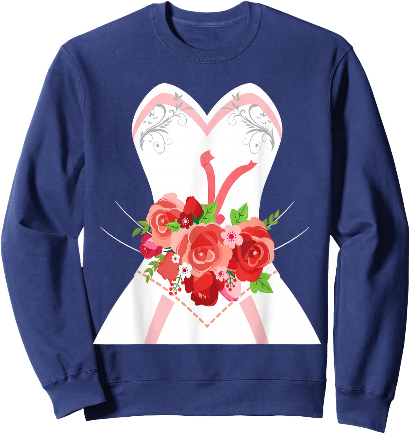 Simple Wedding Dress for Bridal Showers Gift Sweatshirt - Sweatshirt | Navy