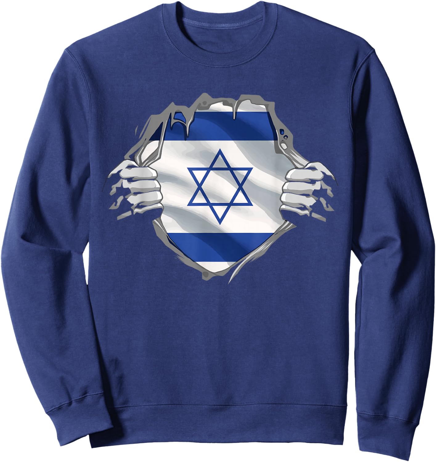Israel Shirt Israel Flag Star of David Israeli Roots Jewish Sweatshirt - Sweatshirt | Navy