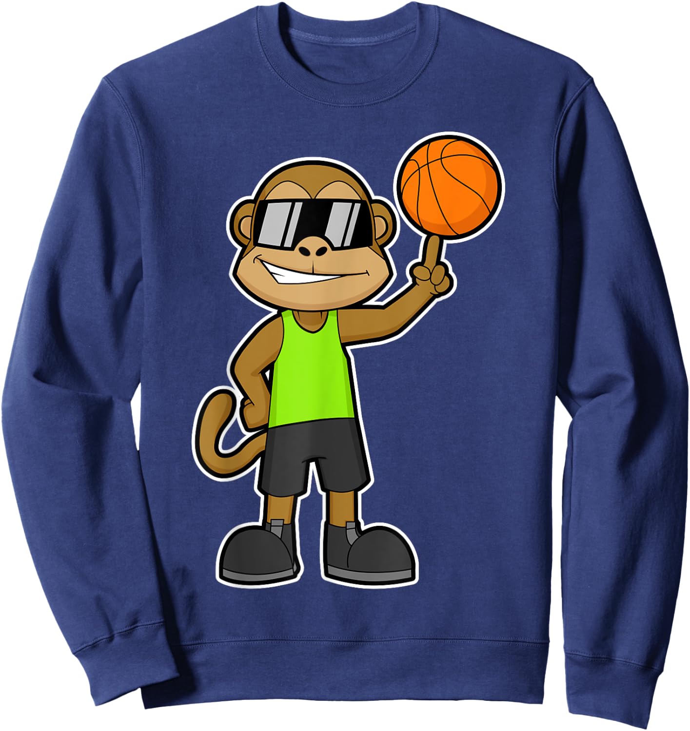 Monkey Basketball player Basketball Sports Sweatshirt - Sweatshirt | Navy