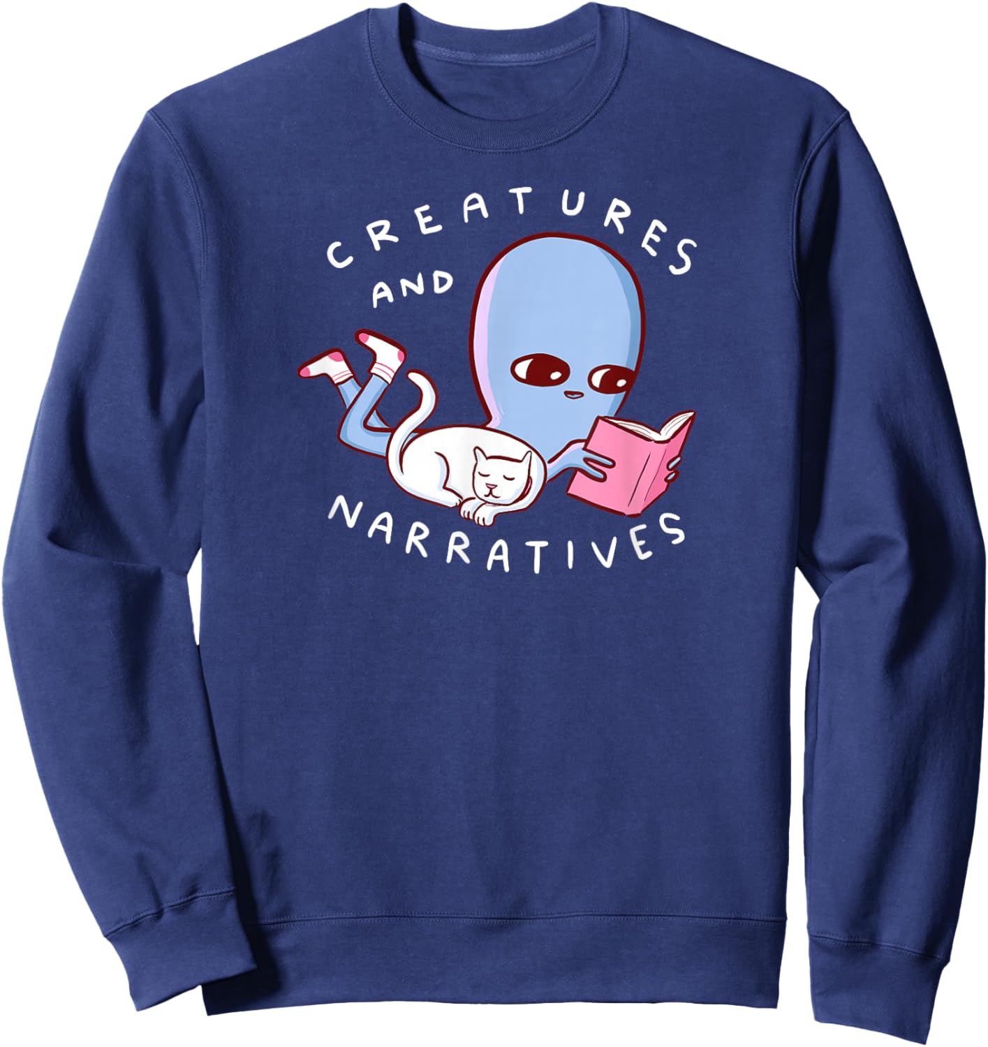 Threadless Nathan W. Pyle Small Comforts Graphic Sweatshirt - Sweatshirt | Navy