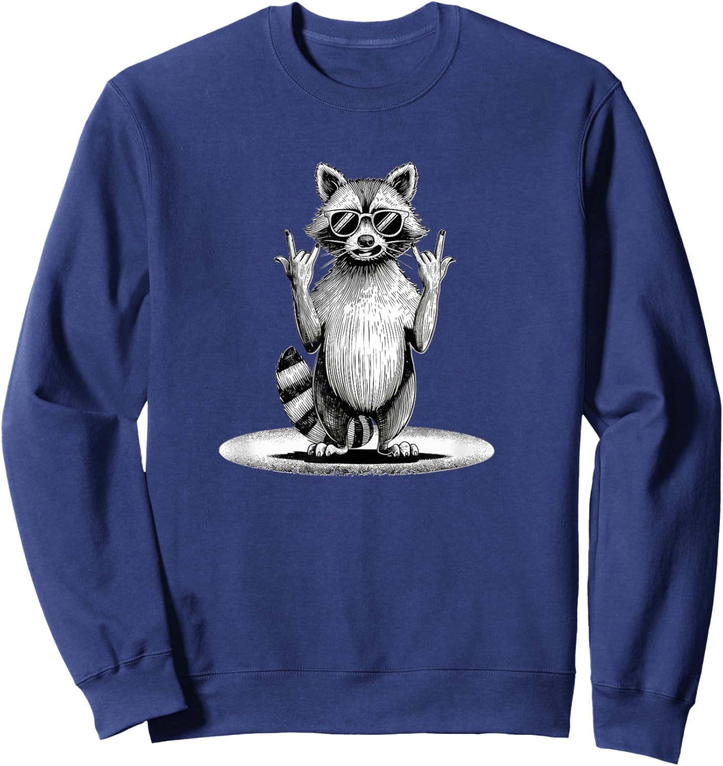 Retro Raccoon Rock Music Gifts Men Women Funny Raccoon Sweatshirt - Sweatshirt | Navy