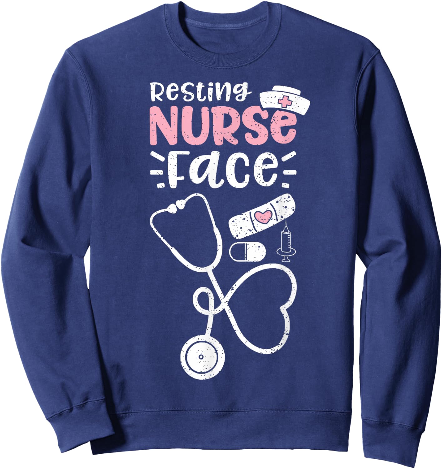 Resting Nurse Face Sweatshirt - Sweatshirt | Navy