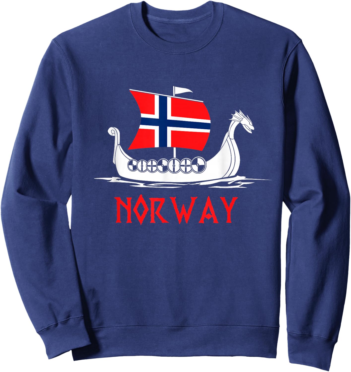 Boat Norwegian Flag Norway Viking Ship Norway Sweatshirt - Sweatshirt | Navy