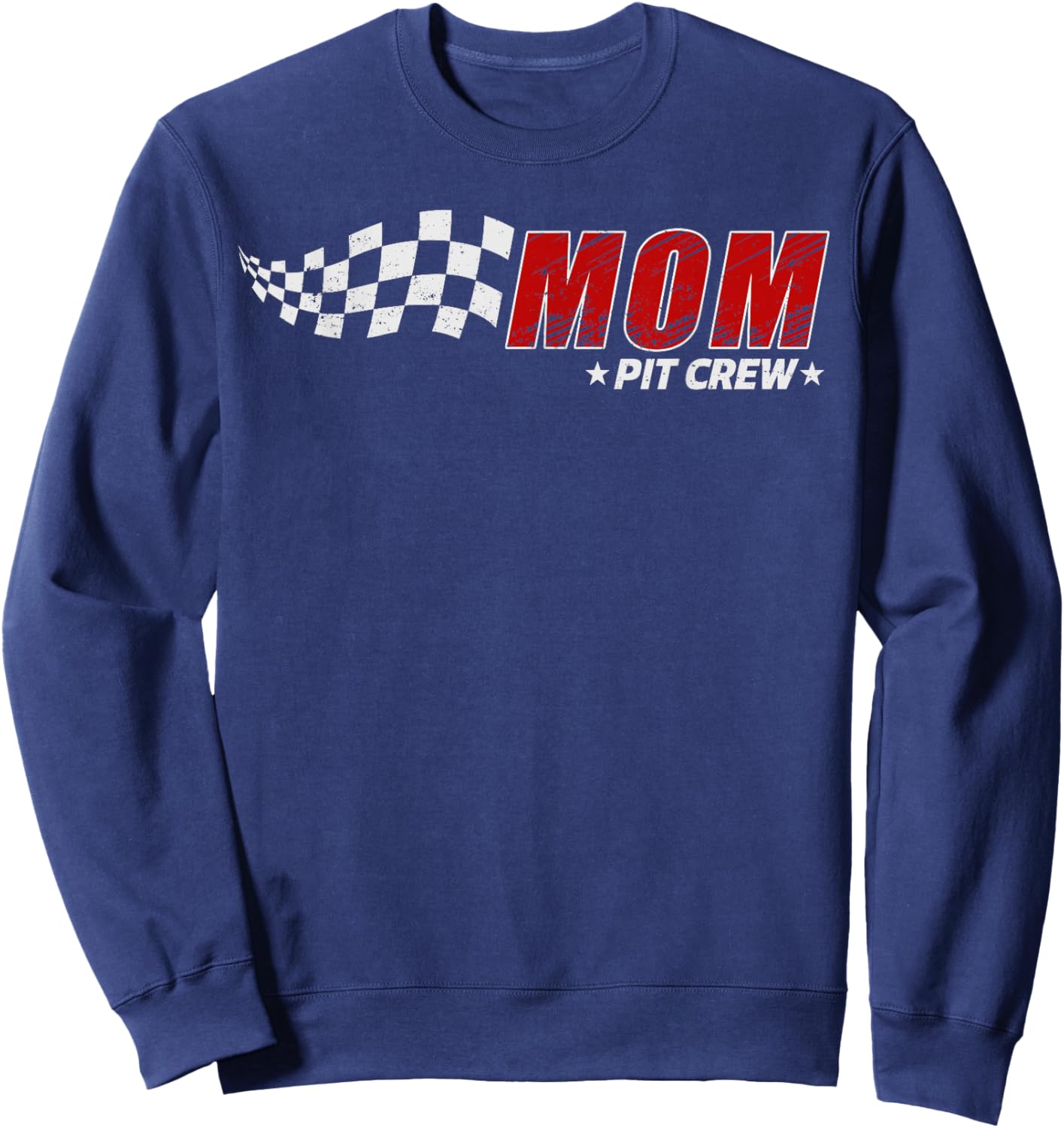 Mom Pit Crew Race Car Birthday Family Matching Pit Crew Sweatshirt - Sweatshirt | Navy