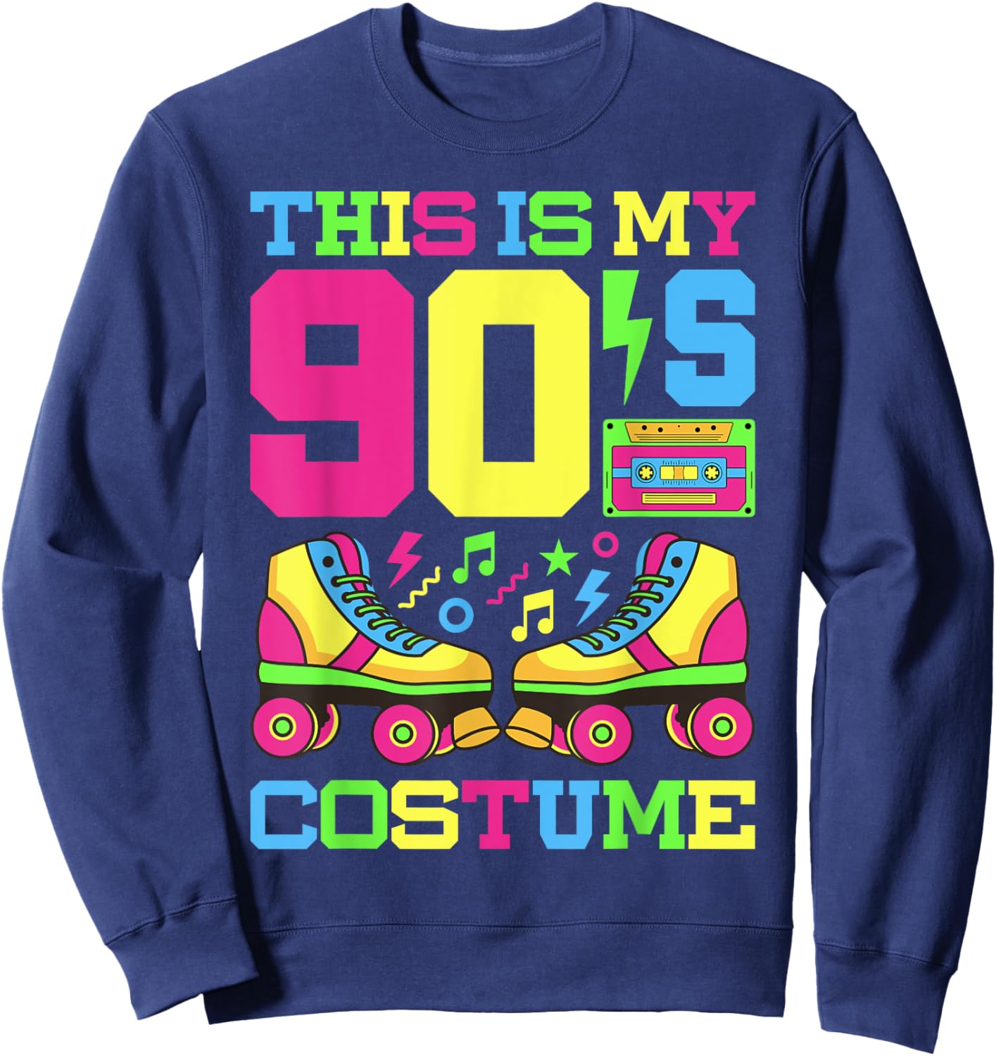 90s Costume 1990s Theme Party Nineties Styles Fashion Outfit Sweatshirt - Sweatshirt | Navy