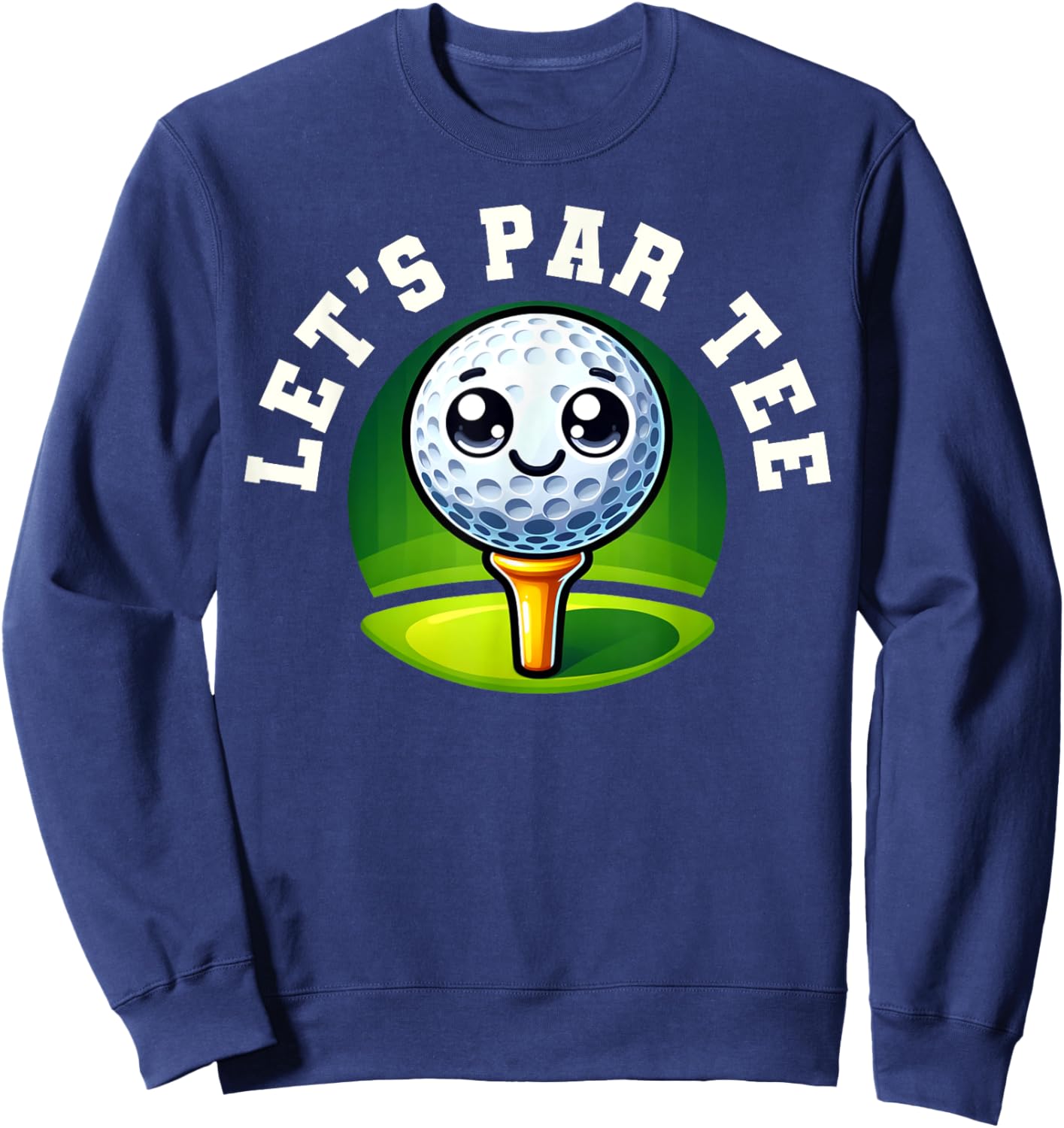 Funny Kids Golf Graphic - Let's Par Sweatshirt - Sweatshirt | Navy