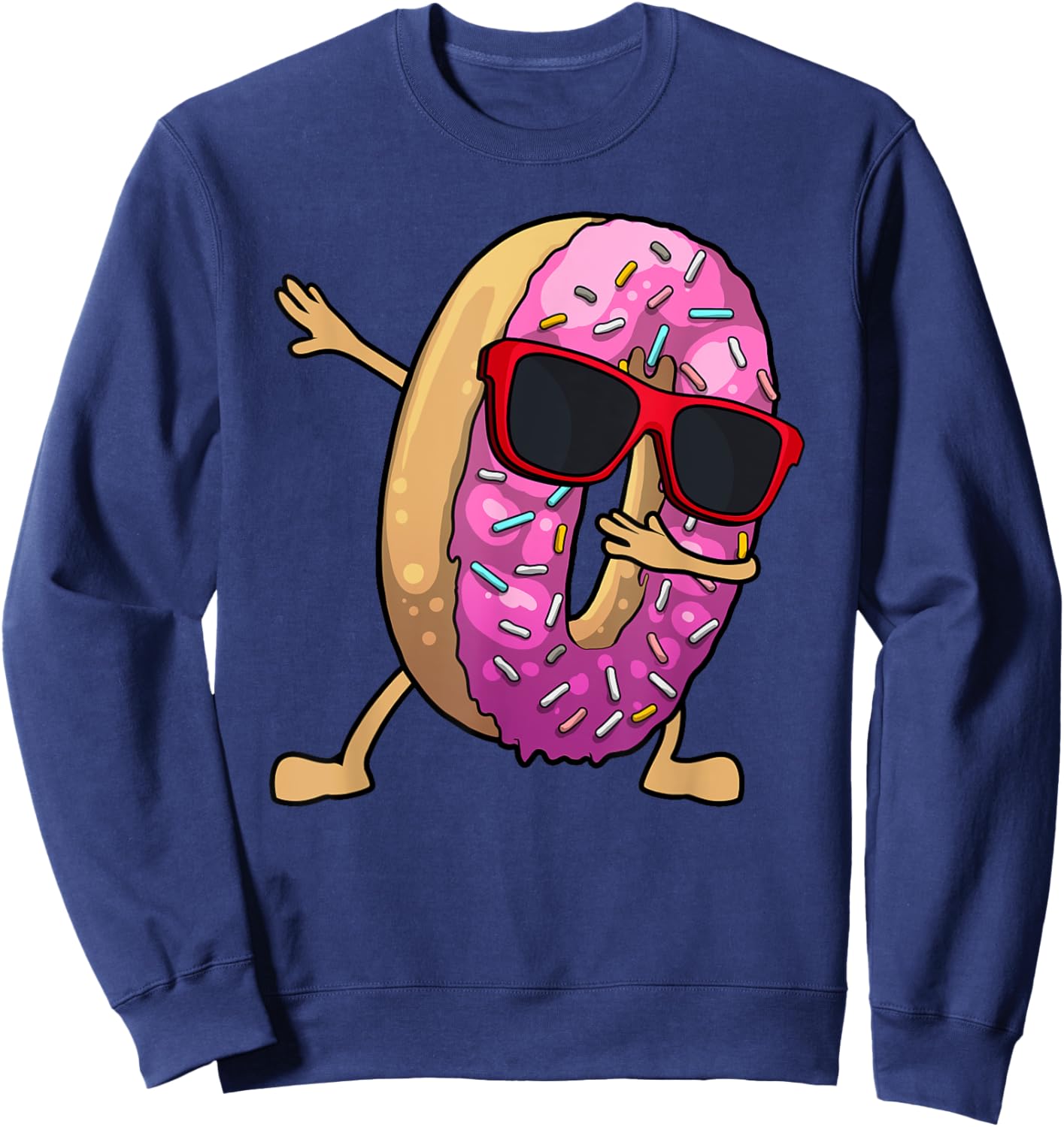 Donut Art Women Kids Dabbing Doughnut Donut Lover Sweatshirt - Sweatshirt | Navy