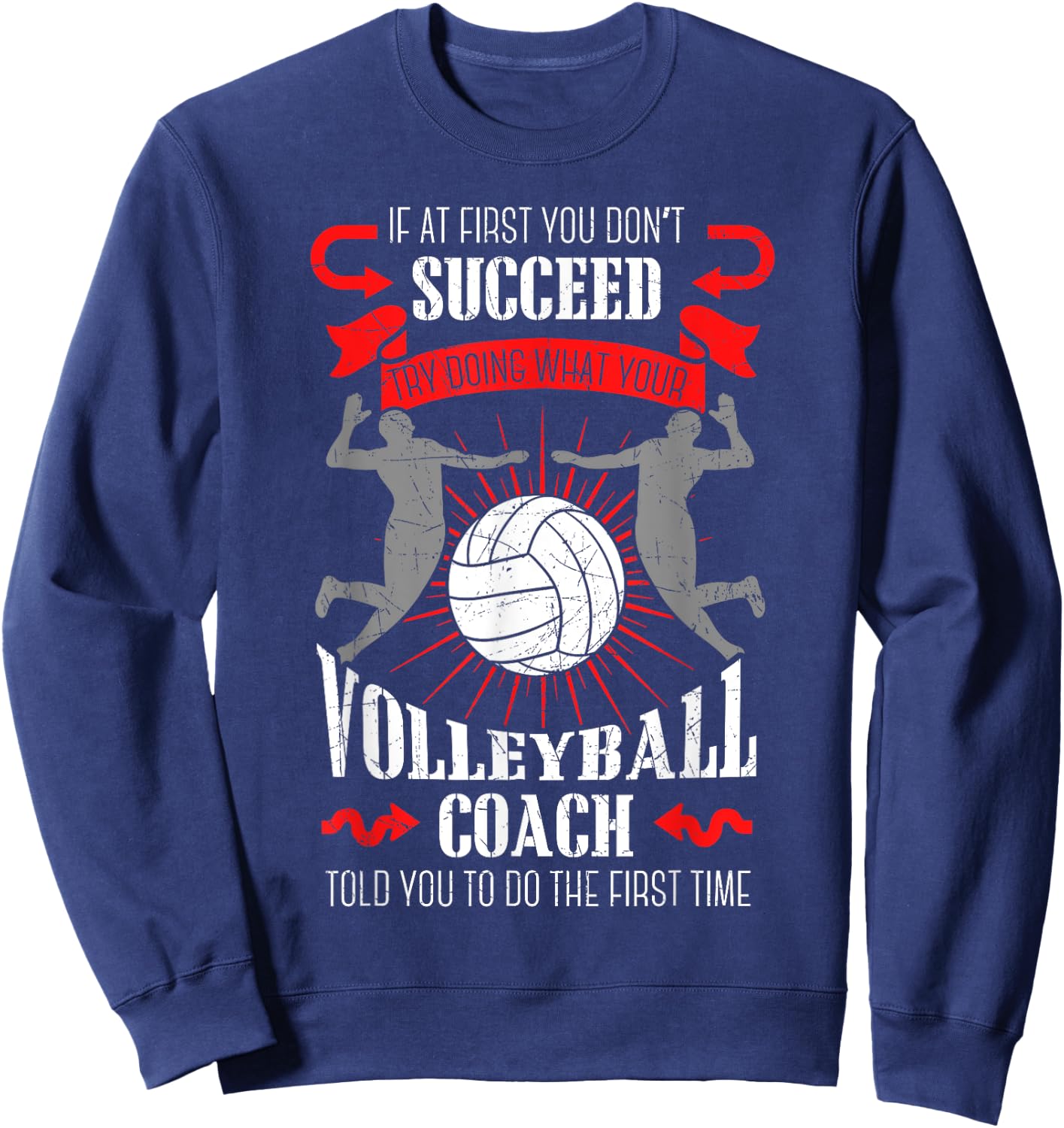 Volleyball Coach Team Player Sports Game Athlete Gift Sweatshirt - Sweatshirt | Navy