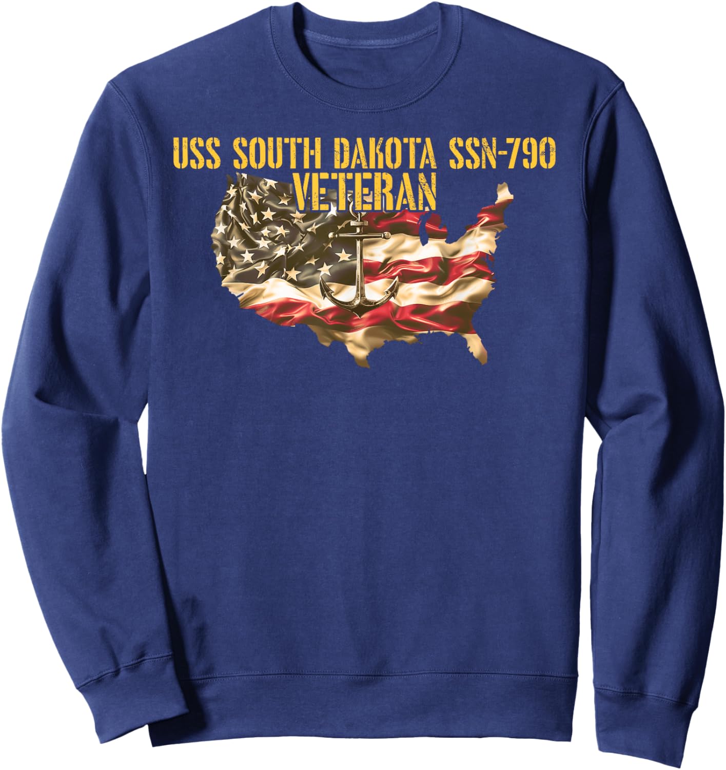 Vintage USS South Dakota SSN-790 Attack Submarine Veteran Sweatshirt - Sweatshirt | Navy