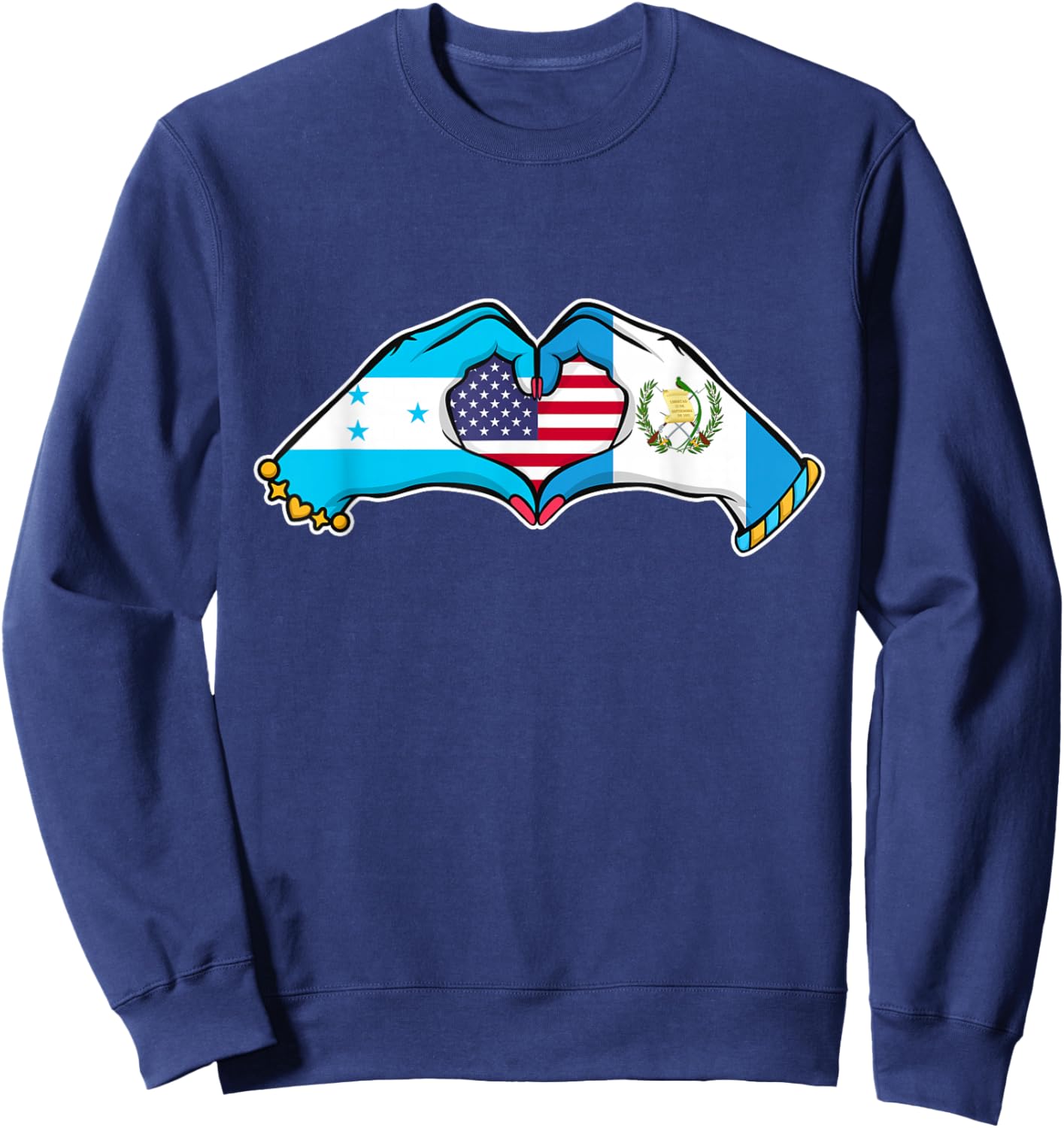 Heart Hands Honduras, Guatemala and The USA Sweatshirt - Sweatshirt | Navy