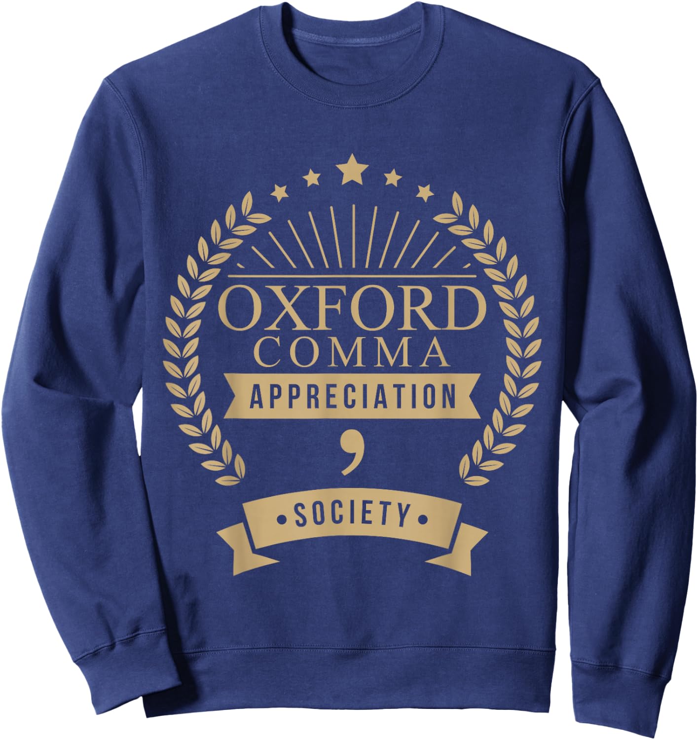 Oxford Comma Appreciation Society Grammar Sweatshirt - Sweatshirt | Navy