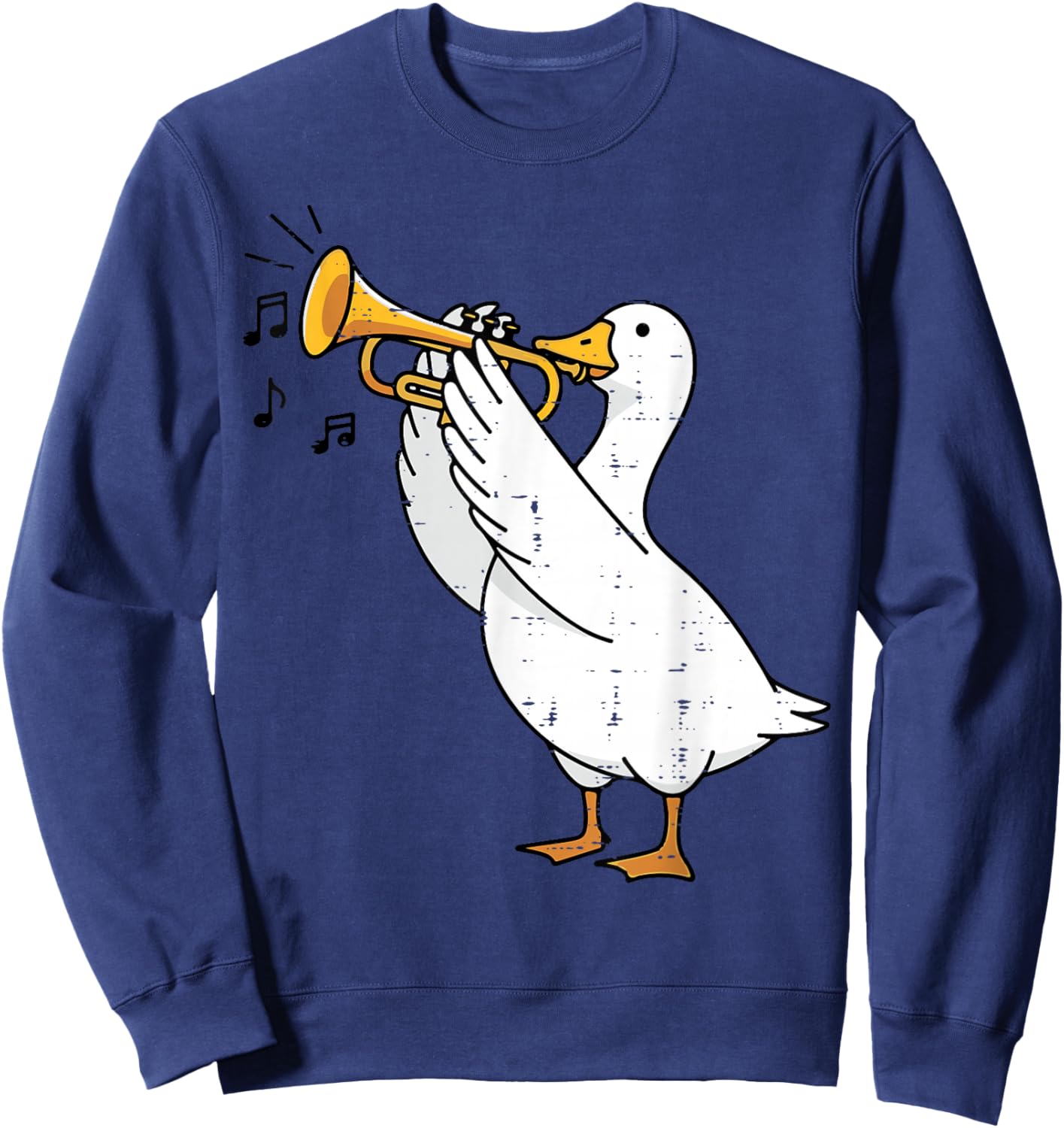 Goose Playing Trumpet Funny Music Animal Lover Men Women Kid Sweatshirt - Sweatshirt | Navy