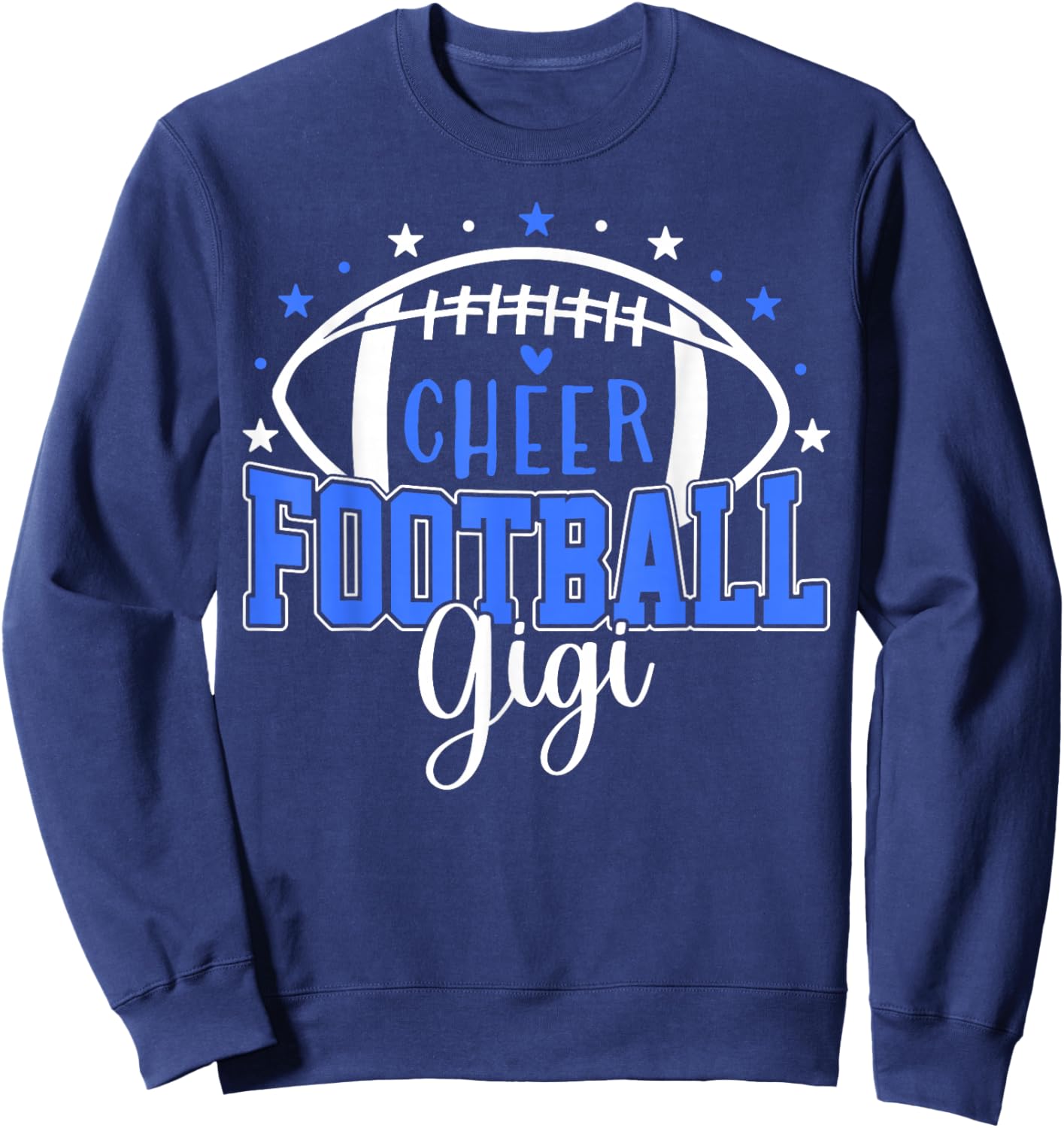Football Cheer Gigi Nana Biggest Fan Blue Cute Team Colors Sweatshirt - Sweatshirt | Navy