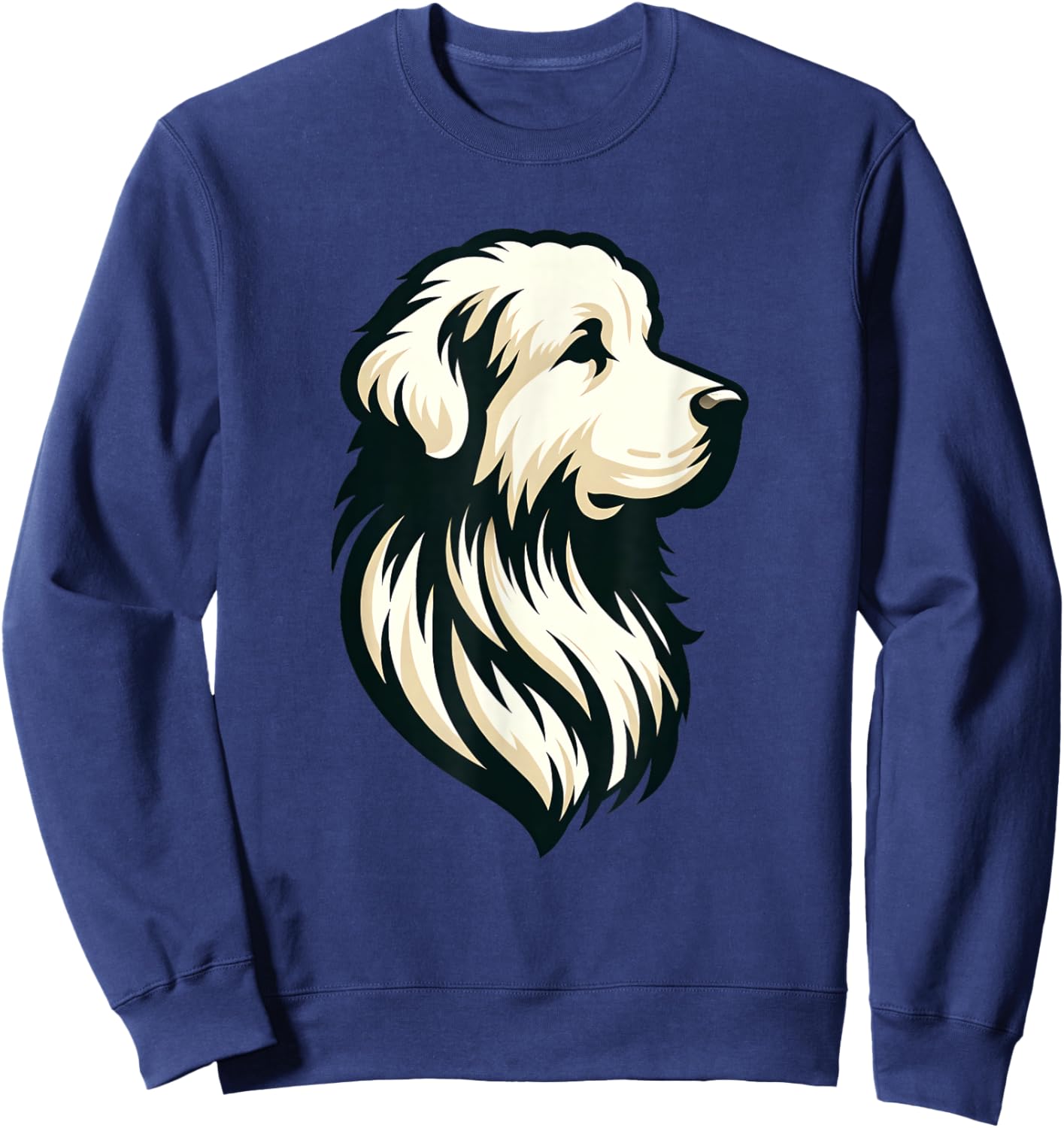 Great Pyrenees Pyr Minimalist Simple Dog Mom Dad Boys Girls Sweatshirt - Sweatshirt | Navy
