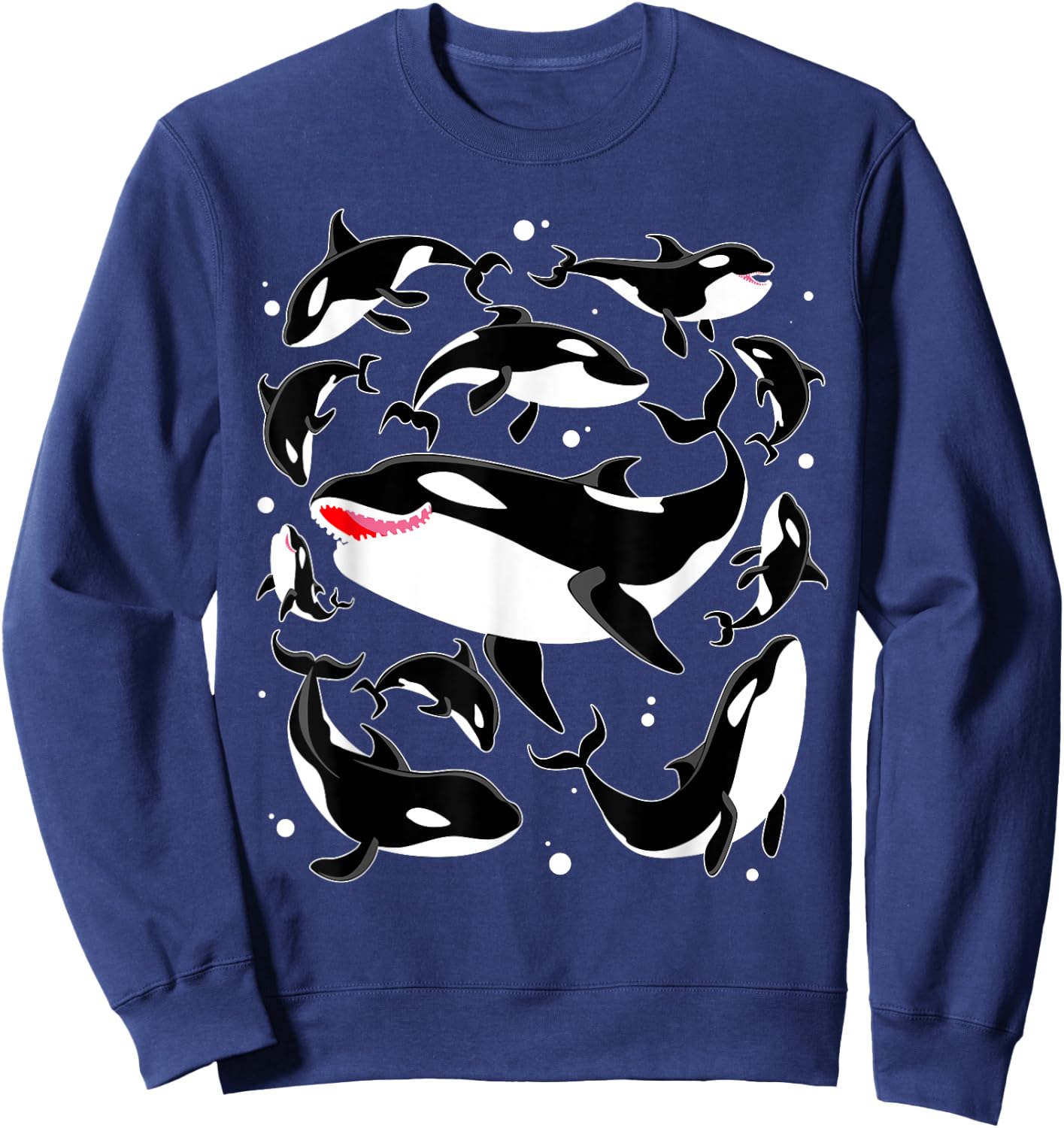Cool Orca Art Women Kids Killer Whale Orca Lover Sweatshirt - Sweatshirt | Navy