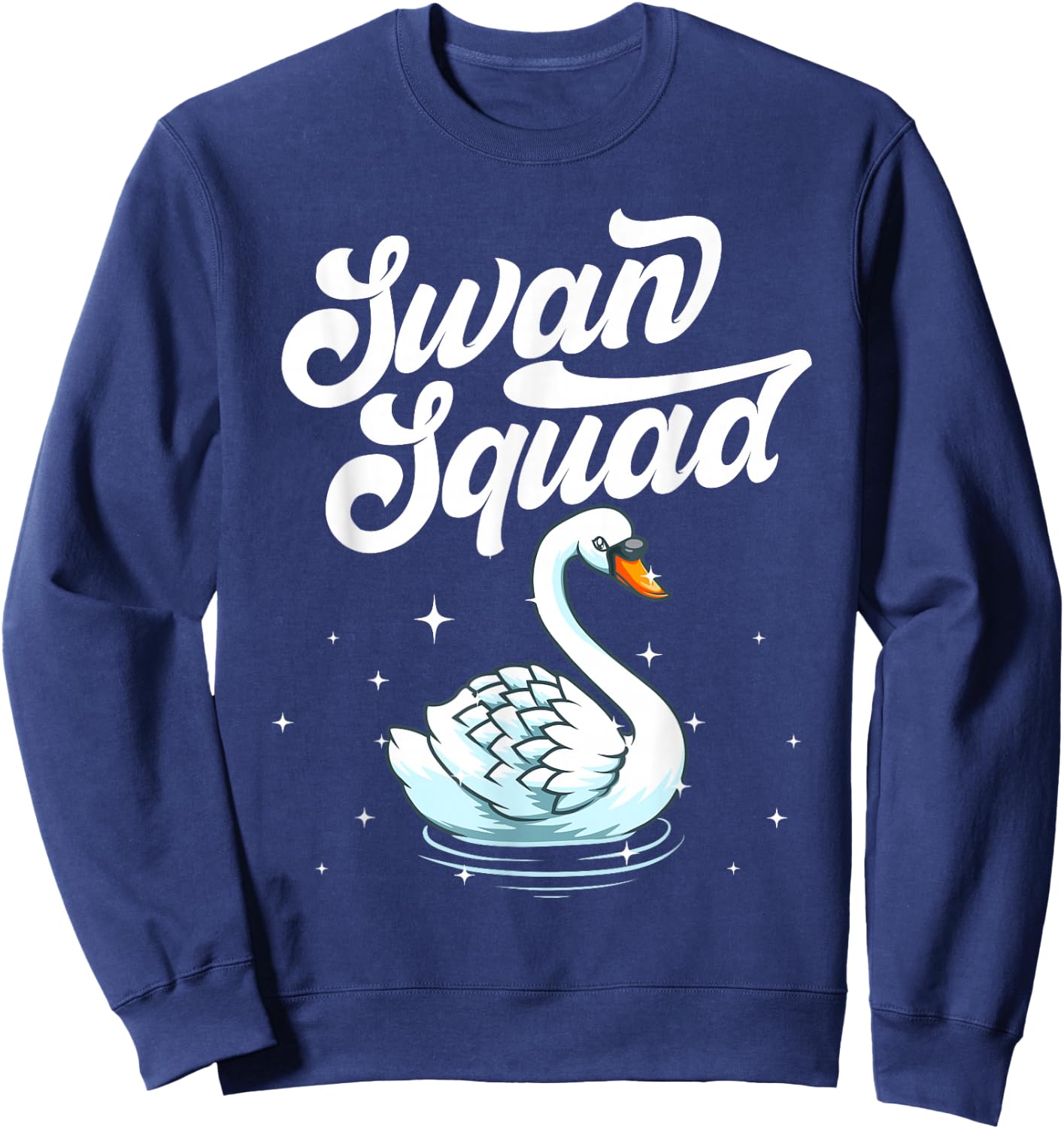Cool Swan Women Bird Watcher Animal Waterfowl Lake Sweatshirt - Sweatshirt | Navy