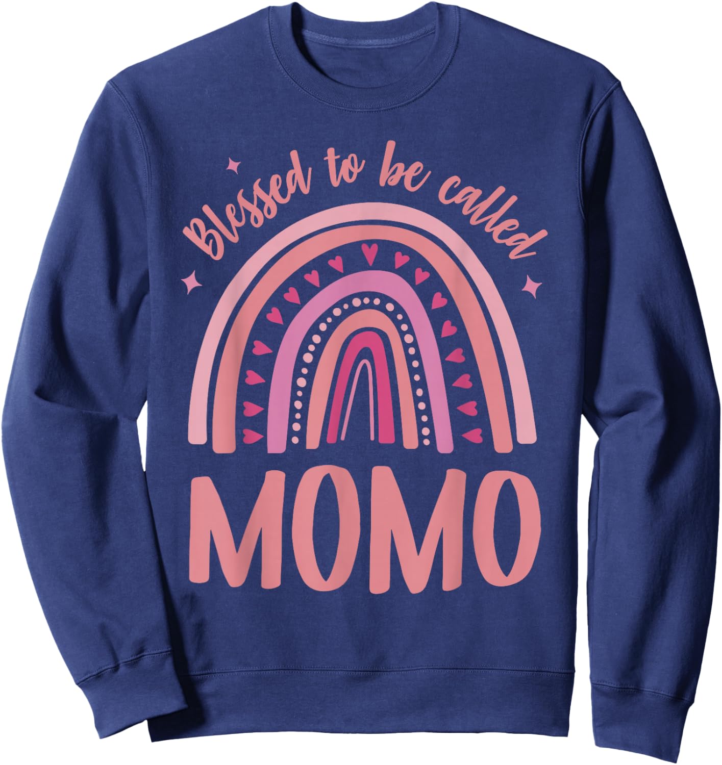 Momo for Grandma Women Mother's Day Blessed Momo Sweatshirt - Sweatshirt | Navy