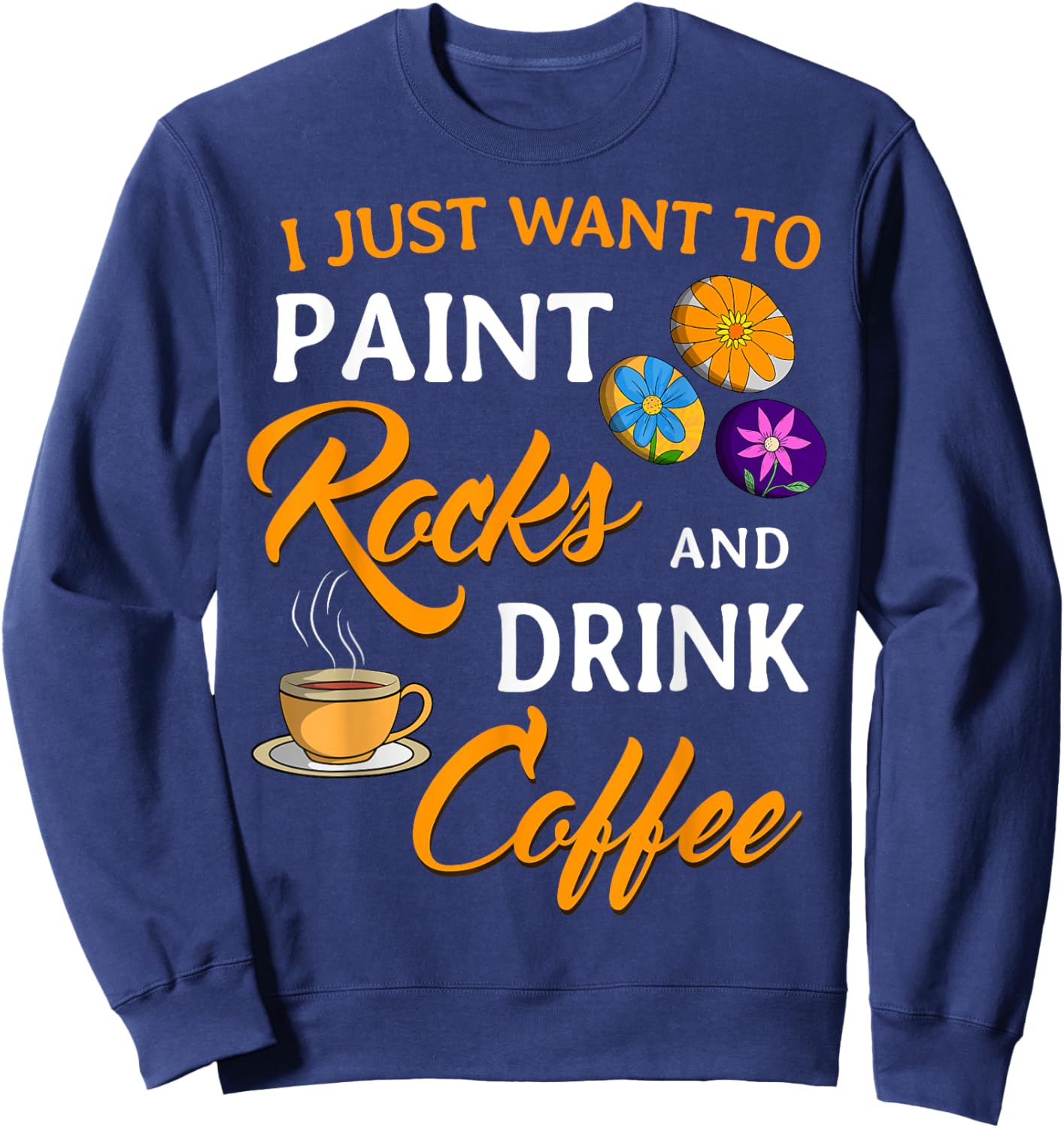 Rock Painting Cave Drawing Painter Parietal Art Coffee Lover Sweatshirt - Sweatshirt | Navy